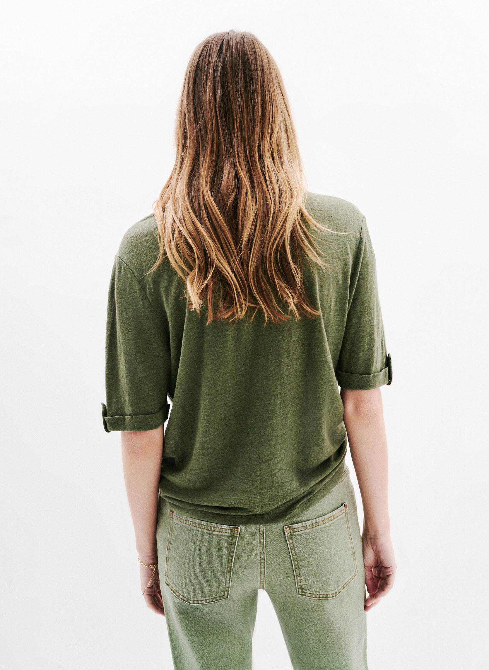 Chemises TK064-ESTELA femme vert Caroll Chemises TK064-ESTELA femme vert Kaki