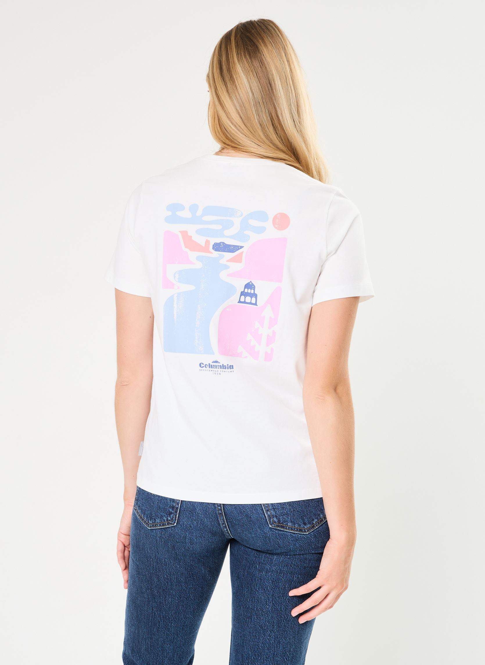 T-shirt a maniche corte Boundless Beauty Logo SS Tee donna bianco Columbia T-shirt a maniche corte Boundless Beauty Logo SS Tee donna bianco WHITE, SIMPLE GORGE