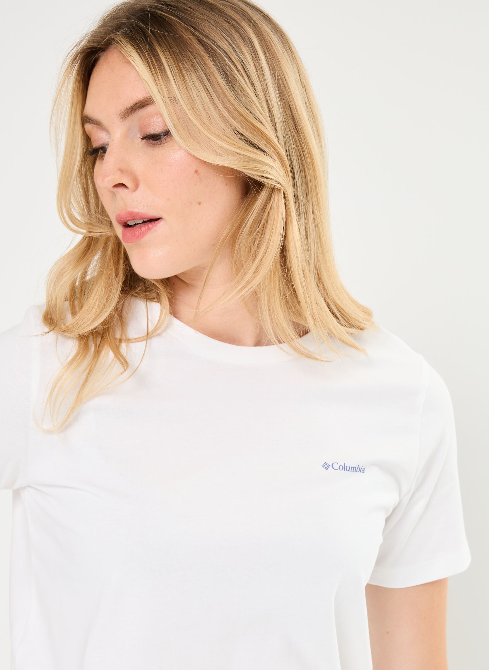 T-shirt a maniche corte Boundless Beauty Logo SS Tee donna bianco Columbia T-shirt a maniche corte Boundless Beauty Logo SS Tee donna bianco WHITE, SIMPLE GORGE