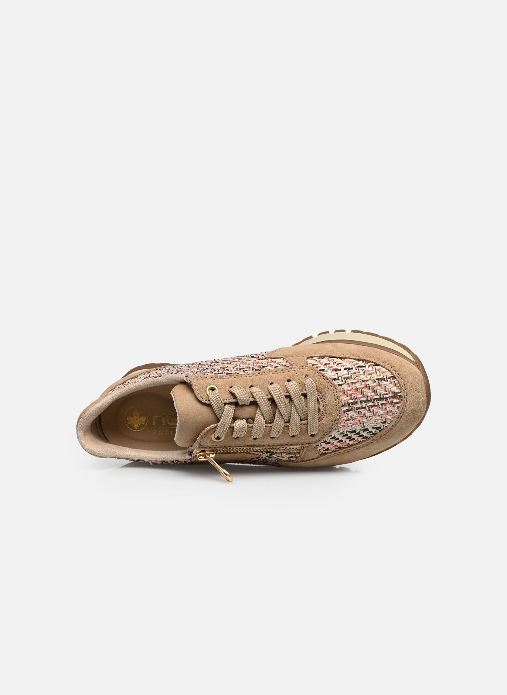 Lage sneakers 49010 dames beige Rieker Lage sneakers 49010 dames beige SEPIA/BEIGE/MARBLE