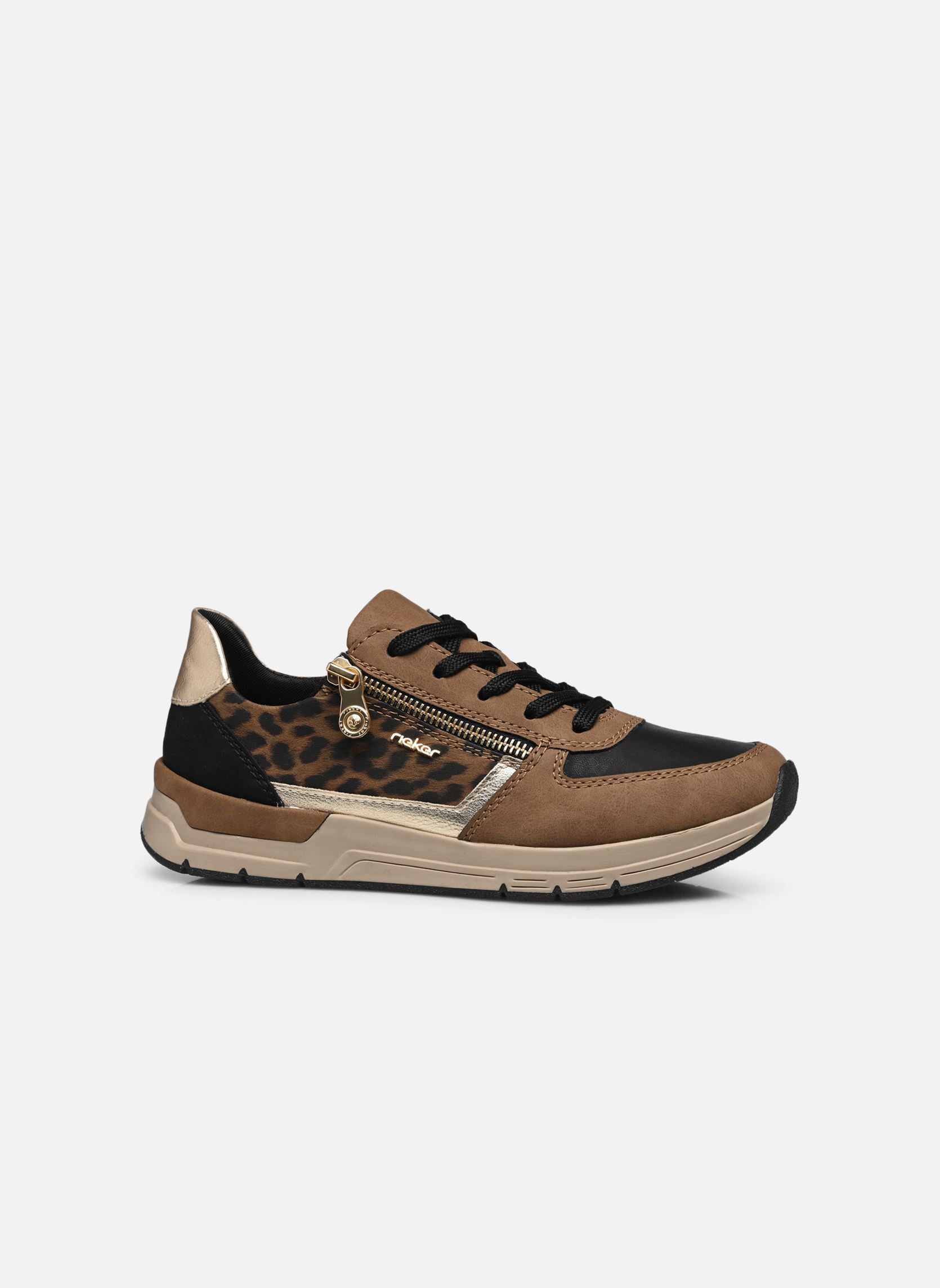 Lage sneakers 58902 dames bruin Rieker Lage sneakers 58902 dames bruin WOOD/SCHWARZ/LIGHTGOLD/BRAUN/S