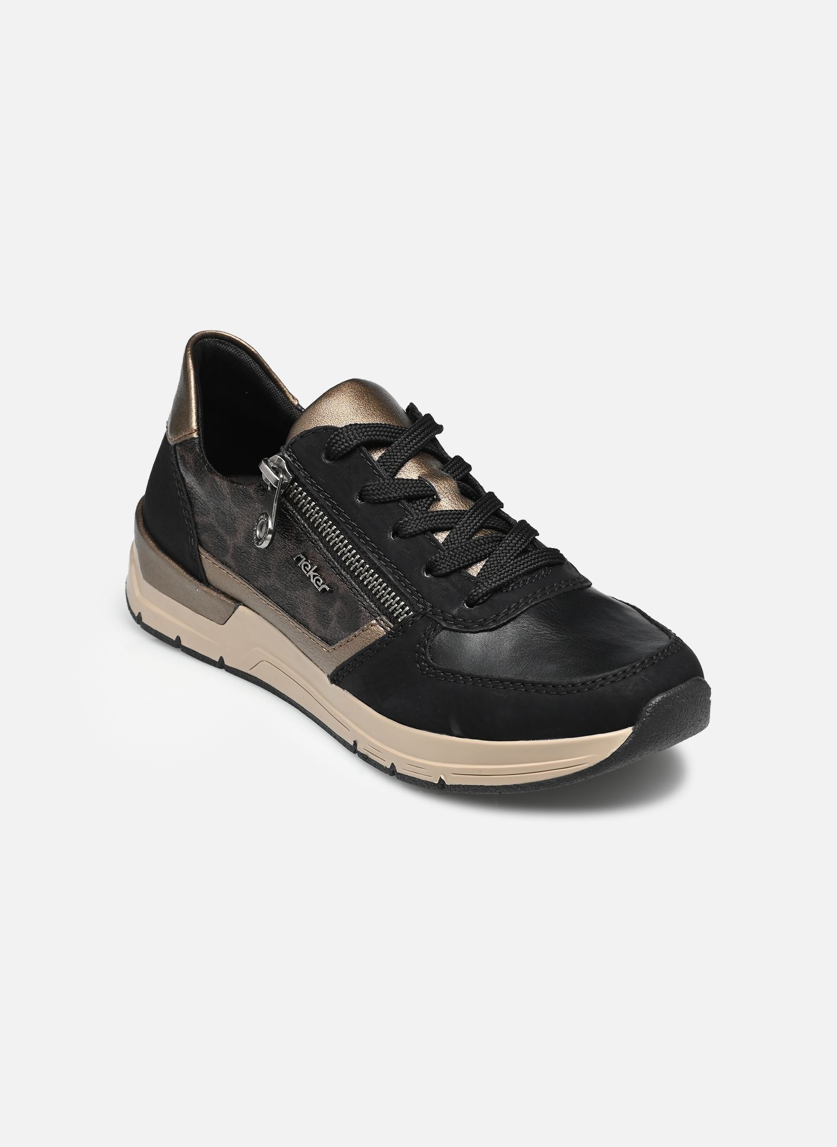 Baskets basses 58902 femme noir Rieker Baskets basses 58902 femme noir SCHWARZ/SCHWARZ/BRONZE/GRAU