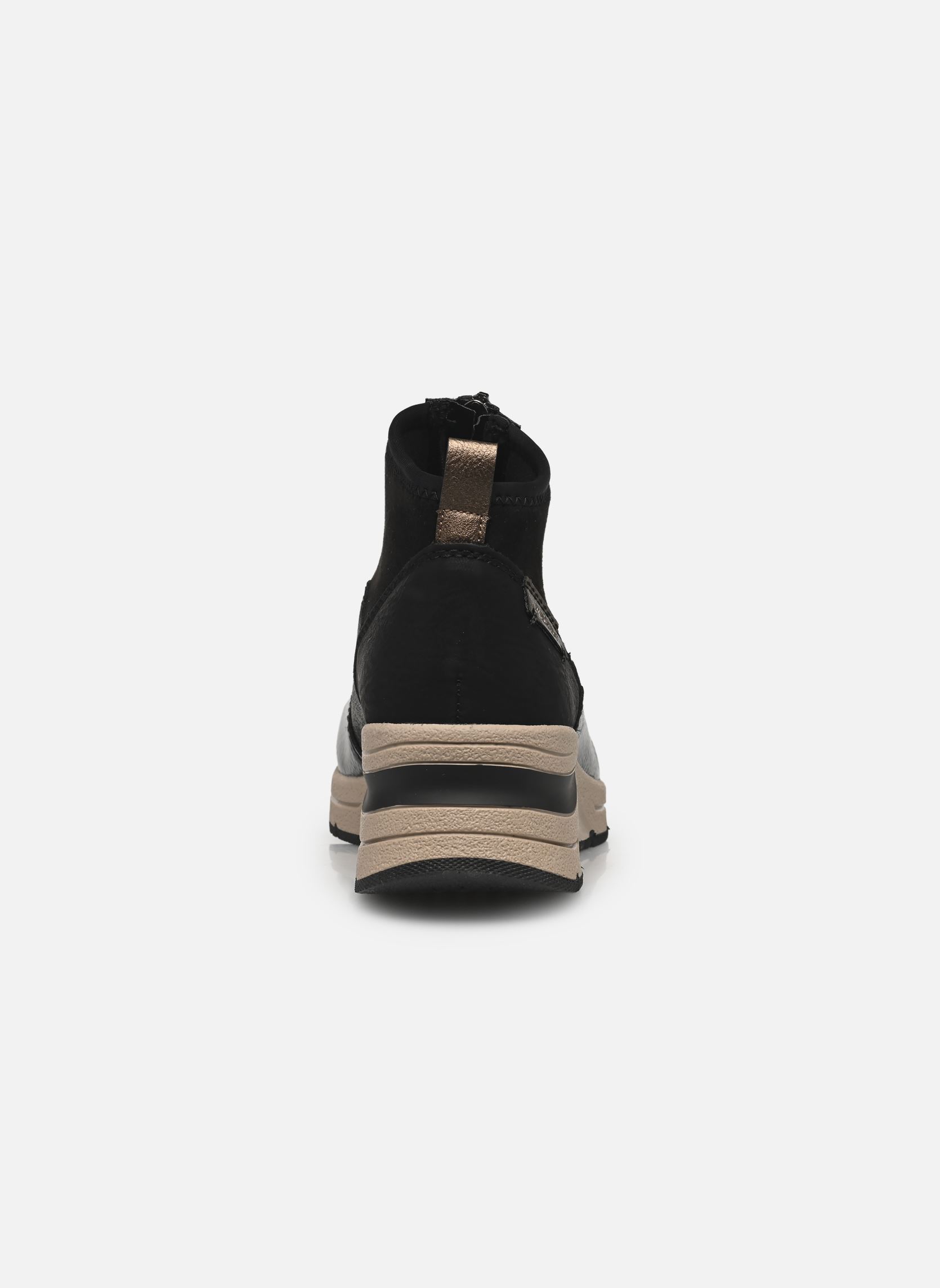 Baskets compensées N9362 femme noir Rieker Baskets compensées N9362 femme noir BLACK/GOLD-SCHWARZ/SCHWARZ/SCH