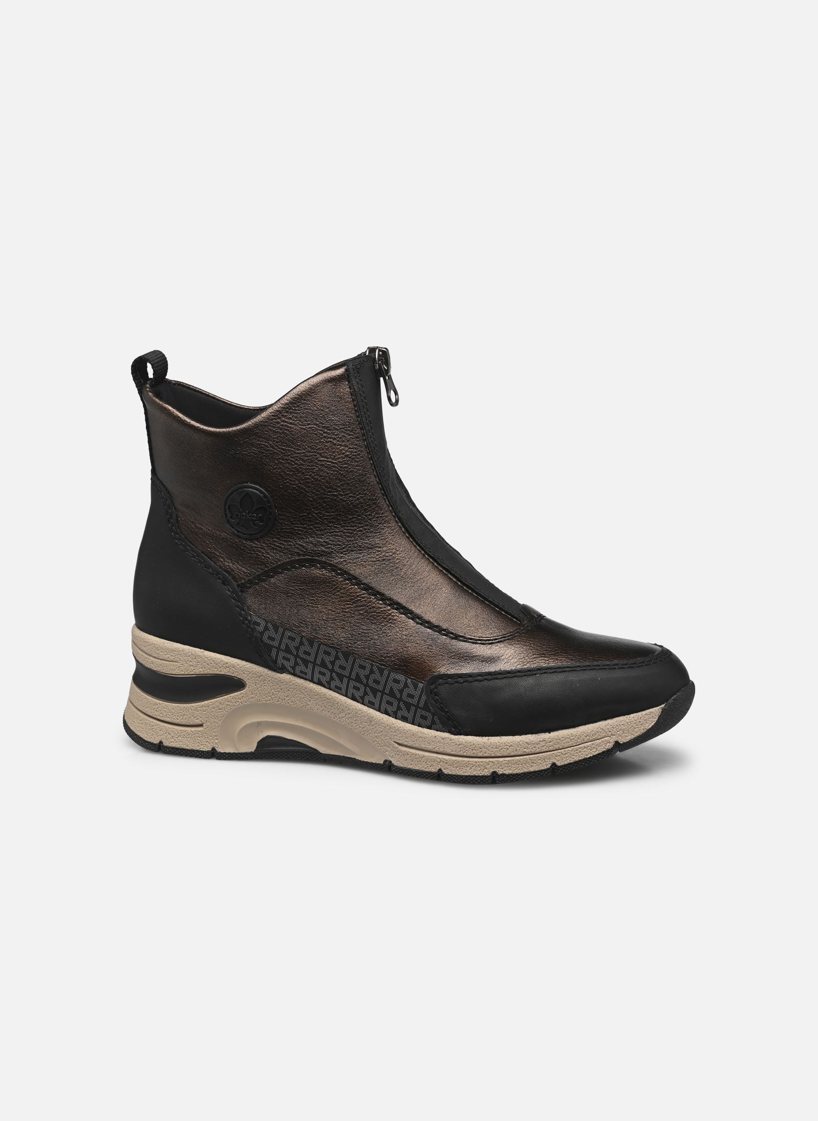 Baskets compensées N9381 femme marron Rieker Baskets compensées N9381 femme marron SCHWARZ/ANTIK/SCHWARZ