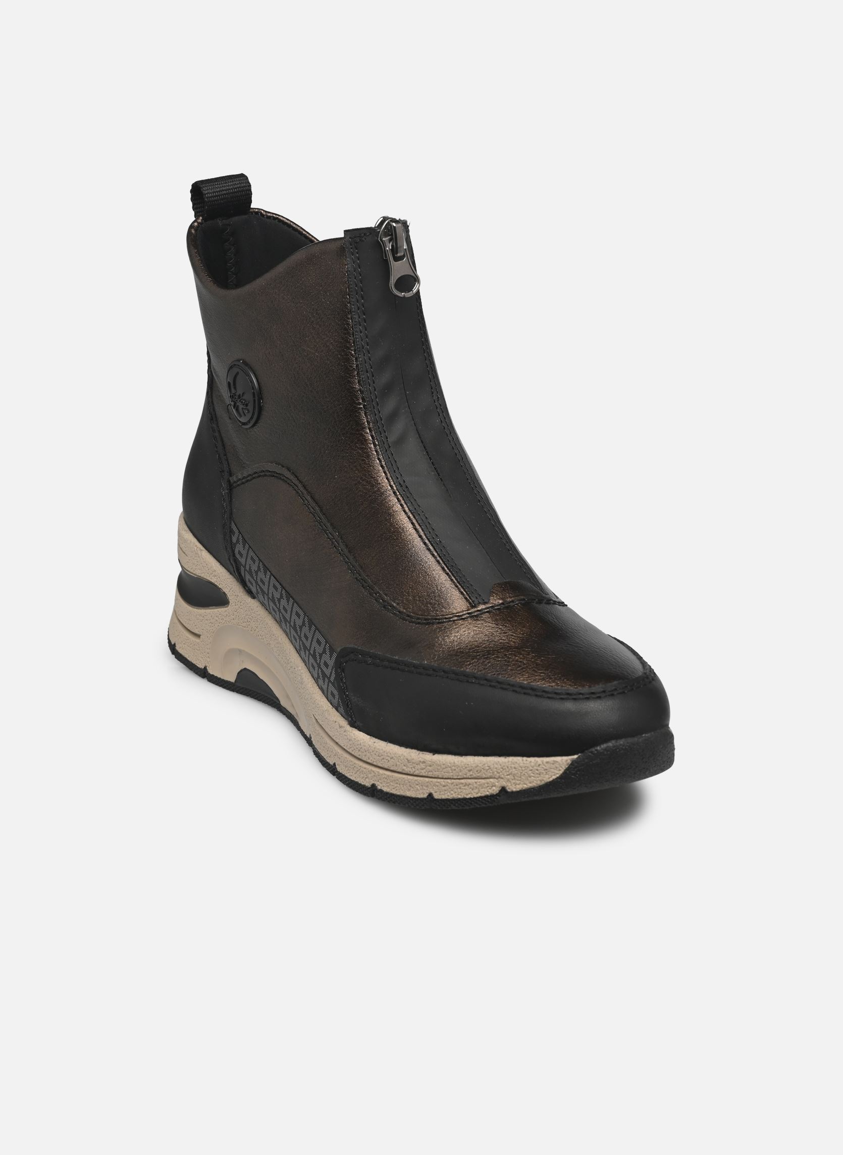 Baskets compensées N9381 femme marron Rieker Baskets compensées N9381 femme marron SCHWARZ/ANTIK/SCHWARZ