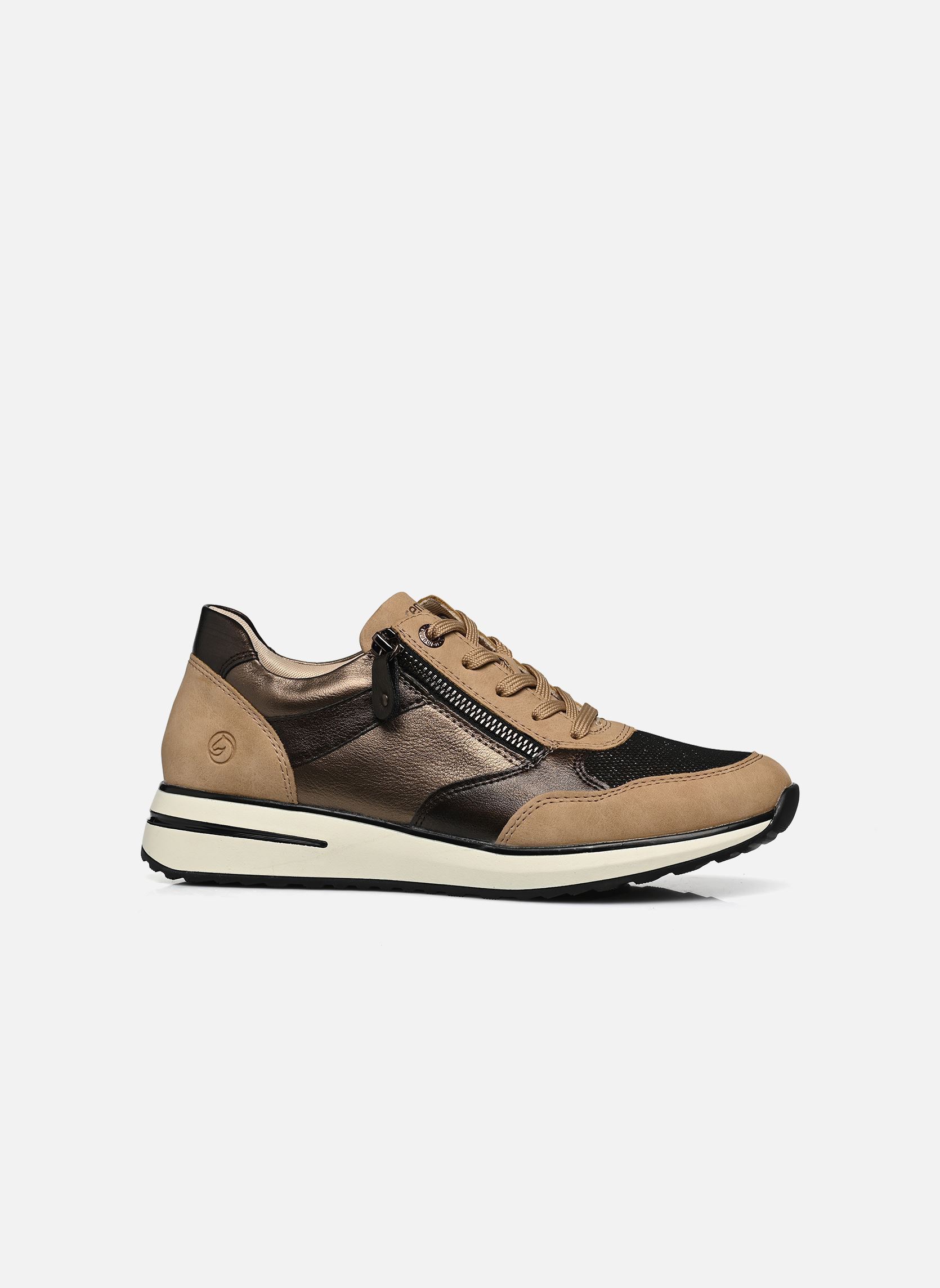 Lage sneakers D1G08 dames beige Remonte Lage sneakers D1G08 dames beige MARBLE/SCHWARZ-BRONZE/ANTIK/BR