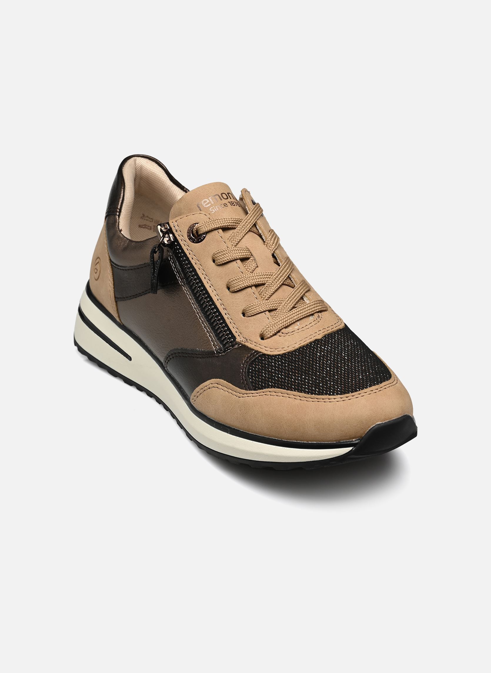 Lage sneakers D1G08 dames beige Remonte Lage sneakers D1G08 dames beige MARBLE/SCHWARZ-BRONZE/ANTIK/BR