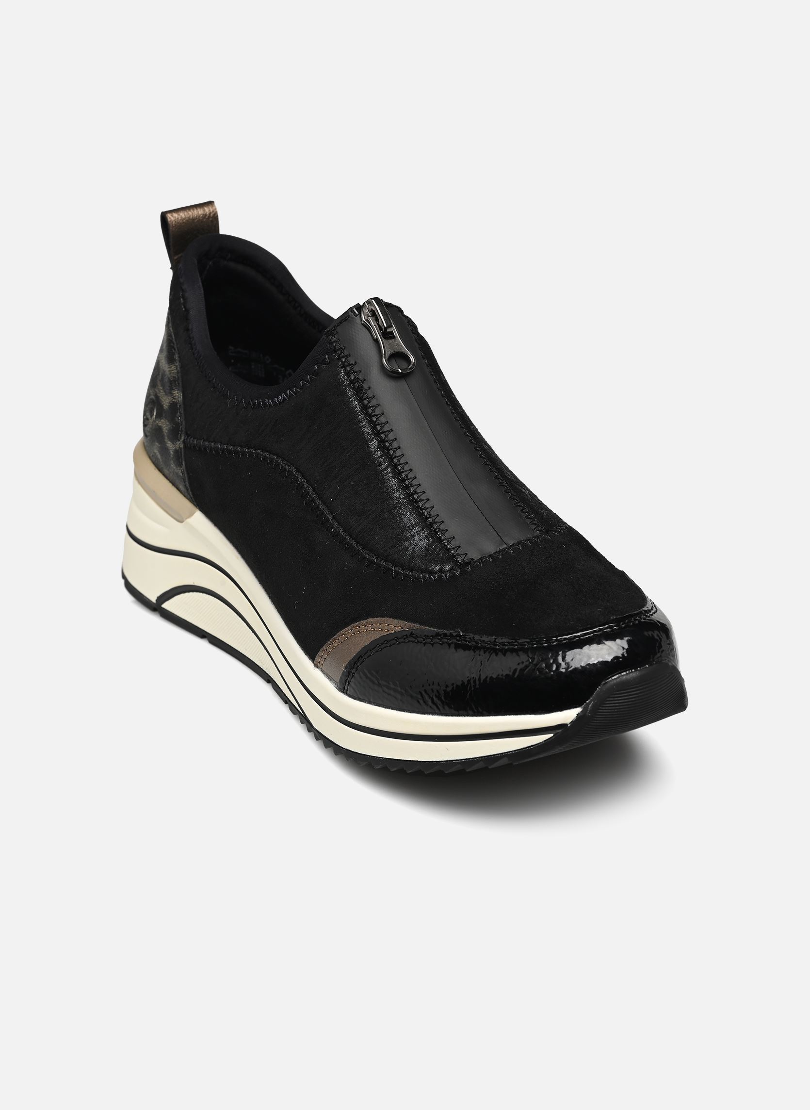 Sleehak sneakers D0T08 dames zwart Remonte Sleehak sneakers D0T08 dames zwart BLACK/SCHWARZ/BRONZE/SCHWARZ/G