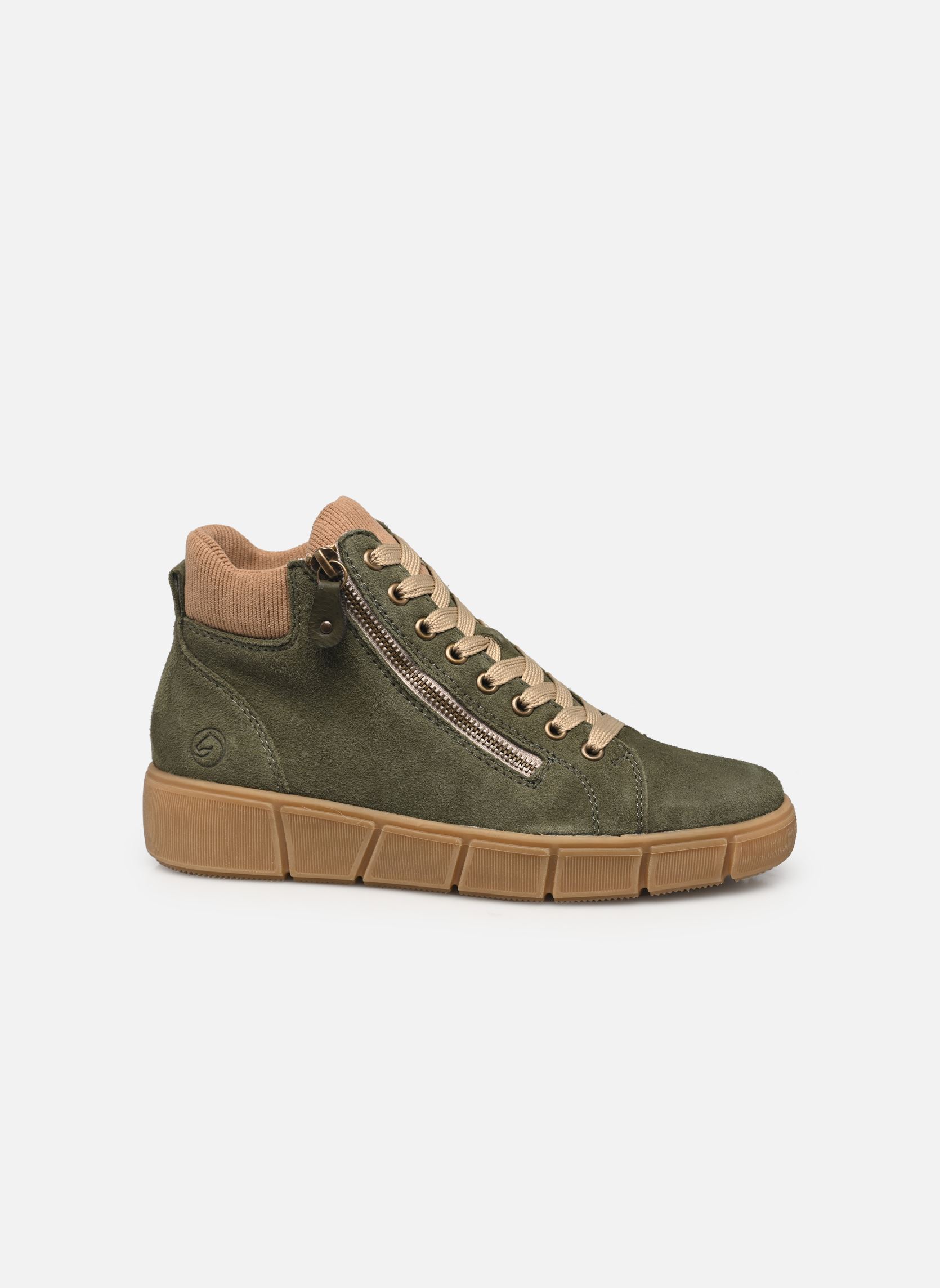 Hoge sneakers D1T70 dames groen Remonte Hoge sneakers D1T70 dames groen MOOR/LEHM/FOREST