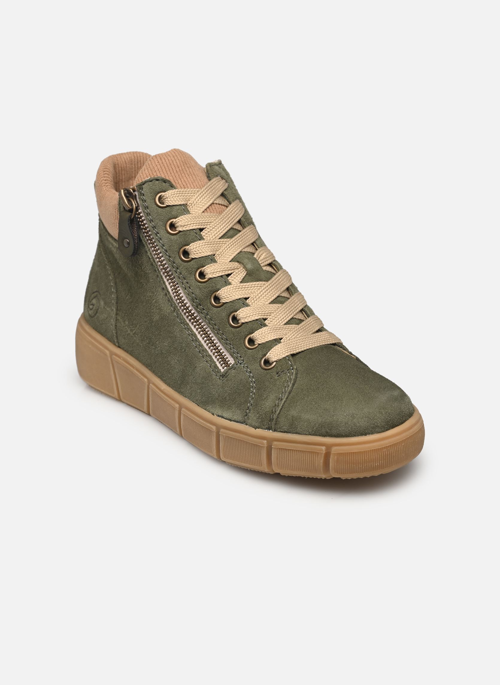 Hoge sneakers D1T70 dames groen Remonte Hoge sneakers D1T70 dames groen MOOR/LEHM/FOREST