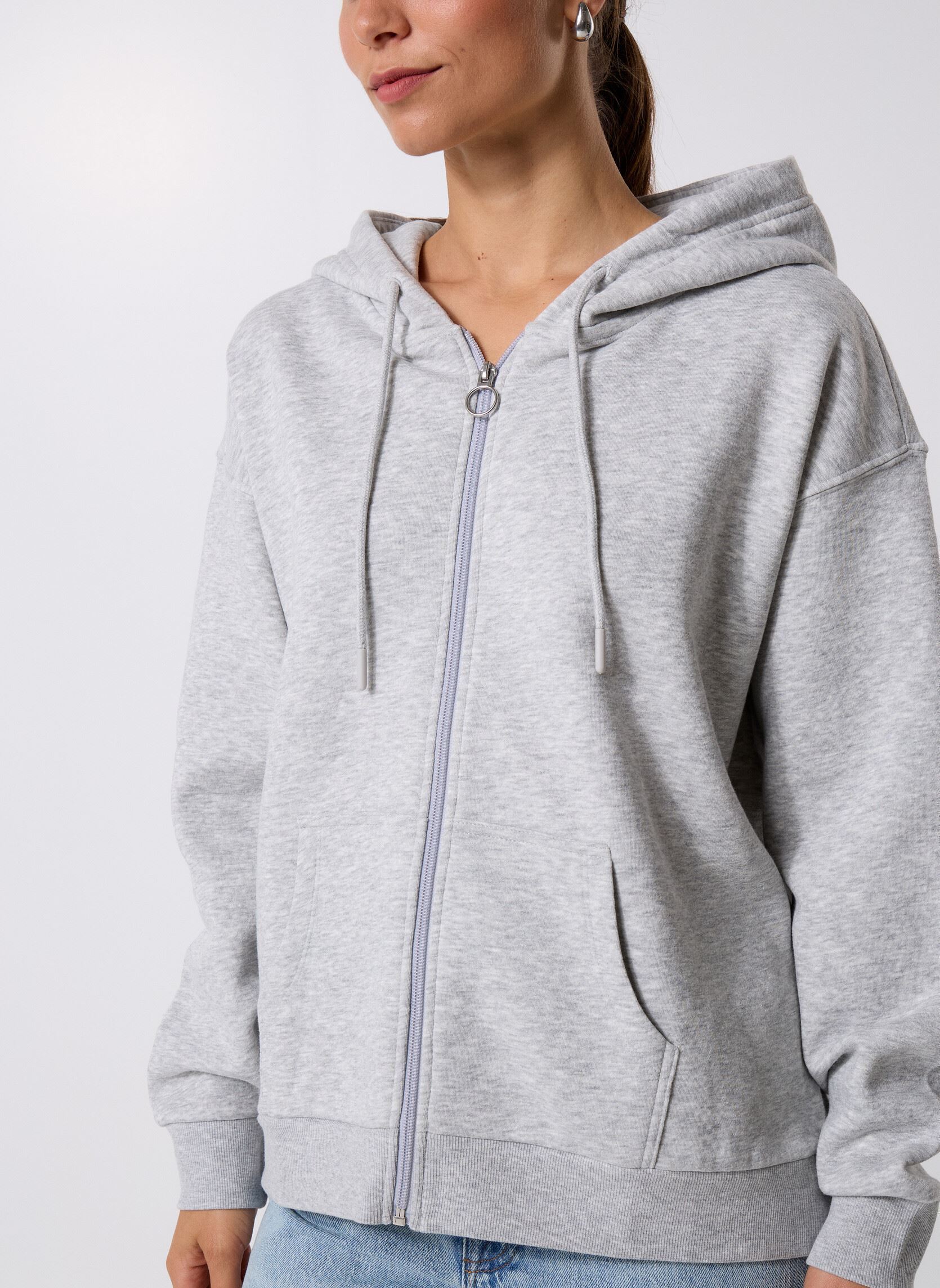 Sweats zippés MZIPP sweatshirt femme gris MADE BY Sweats zippés MZIPP sweatshirt femme gris Gris clair