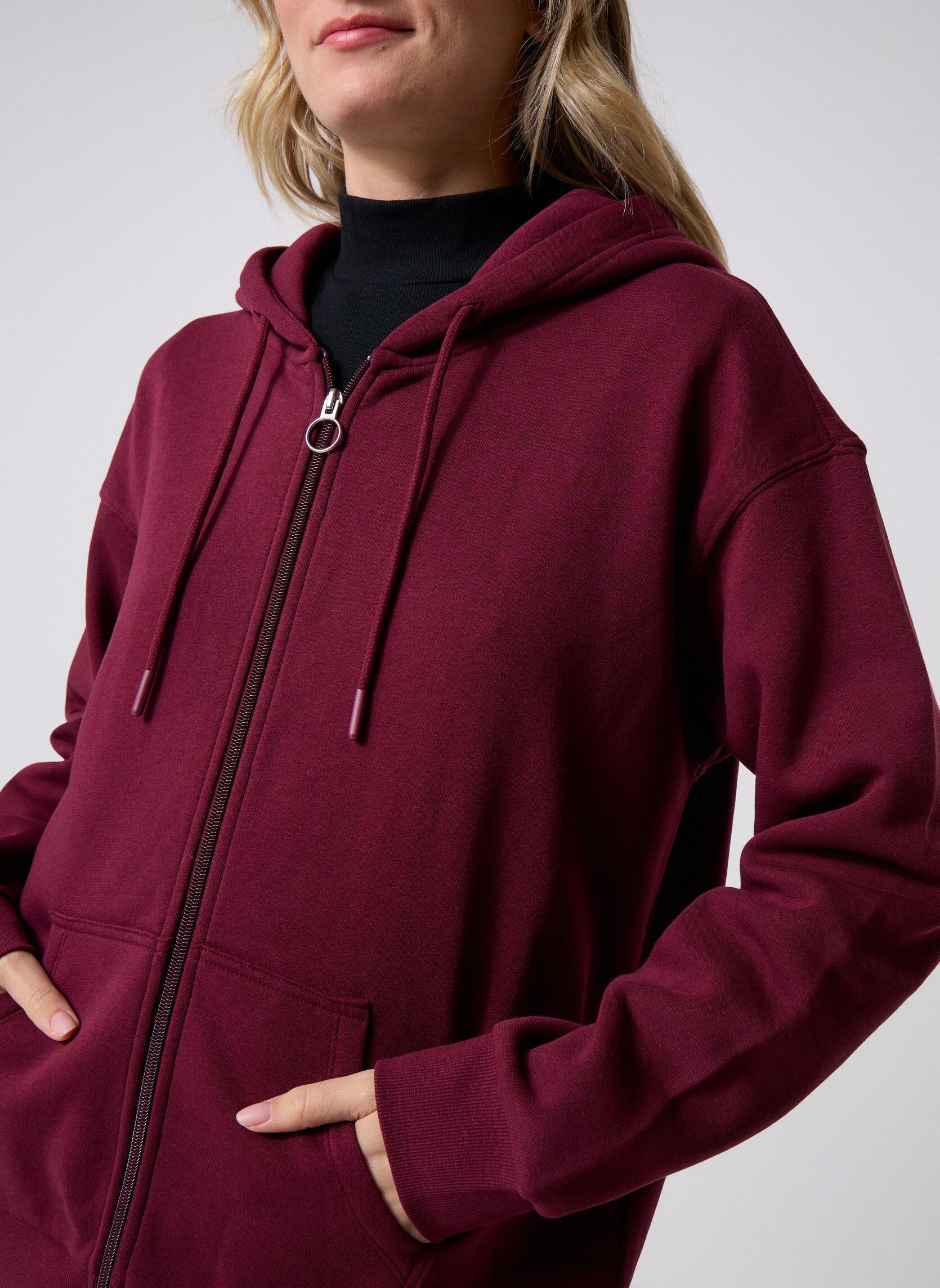 Sweaters met rits MZIPP sweatshirt dames bordeaux MADE BY Sweaters met rits MZIPP sweatshirt dames bordeaux MAROON BANNER