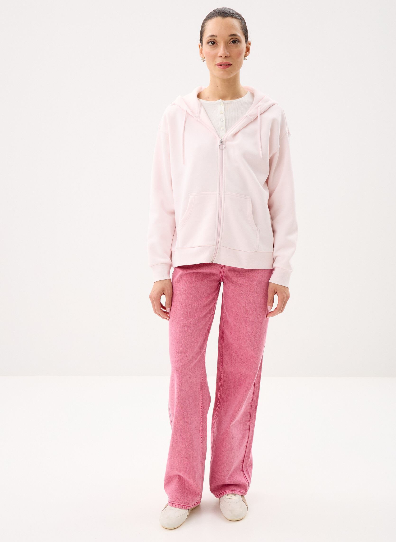 Sweaters met rits MZIPP sweatshirt dames roze MADE BY Sweaters met rits MZIPP sweatshirt dames roze Calcite