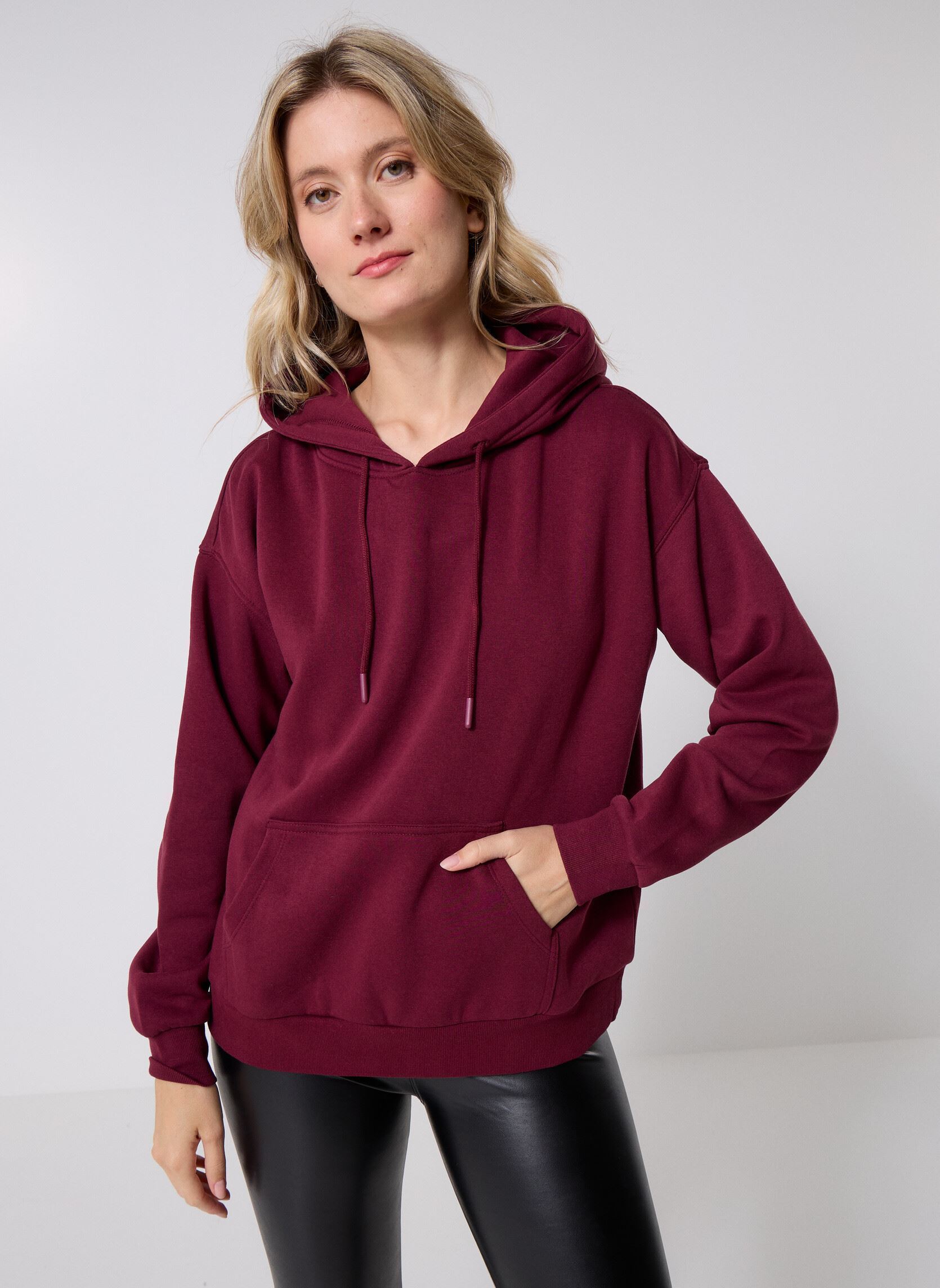 Sweaters met rits MHOODIE sweatshirt dames bordeaux MADE BY Sweaters met rits MHOODIE sweatshirt dames bordeaux MAROON BANNER