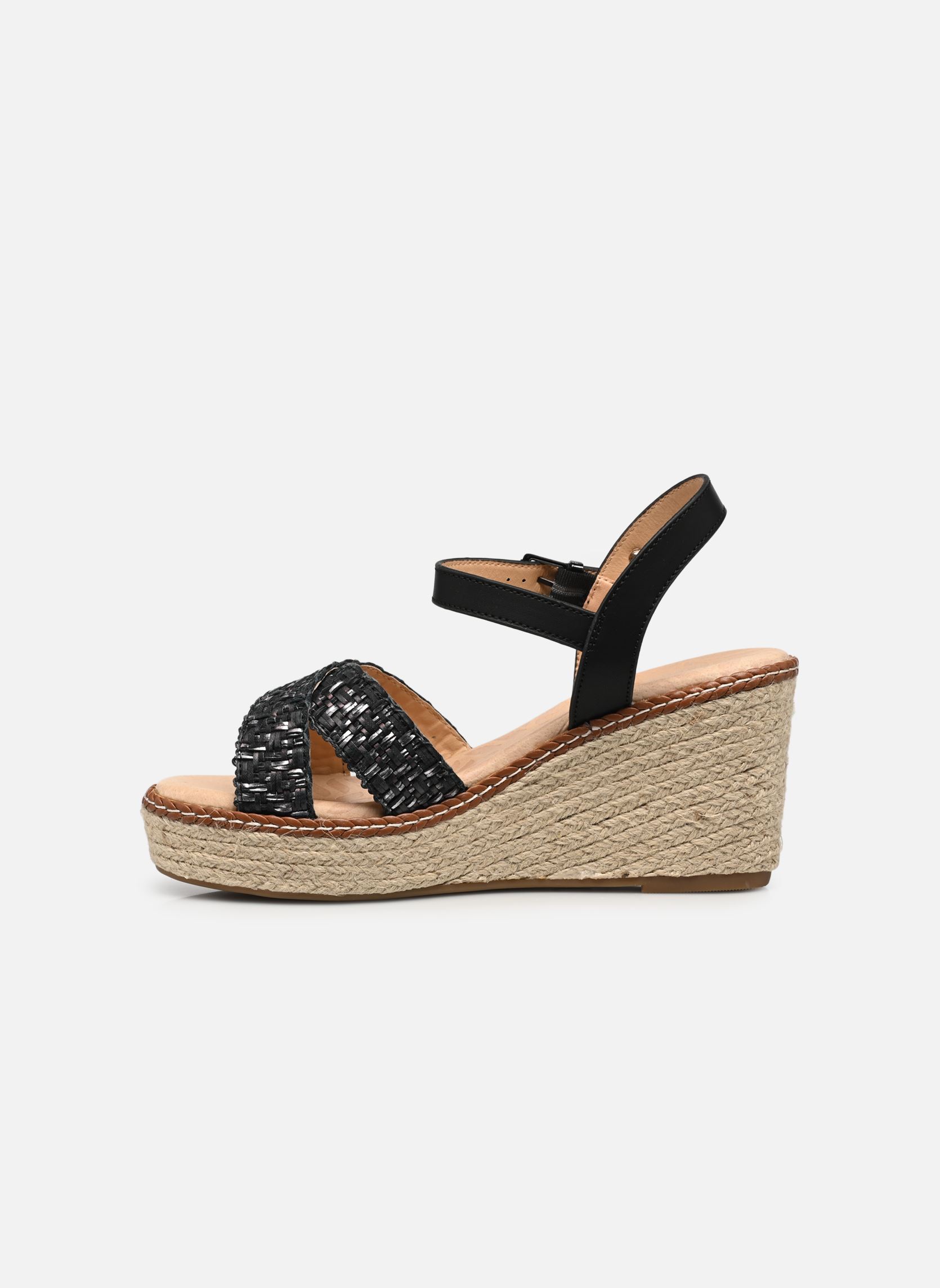 Sandales compensées et plateformes CLAIRE 51046 femme noir MTNG Sandales compensées et plateformes CLAIRE 51046 femme noir RAFFIA BRAID NEGRO