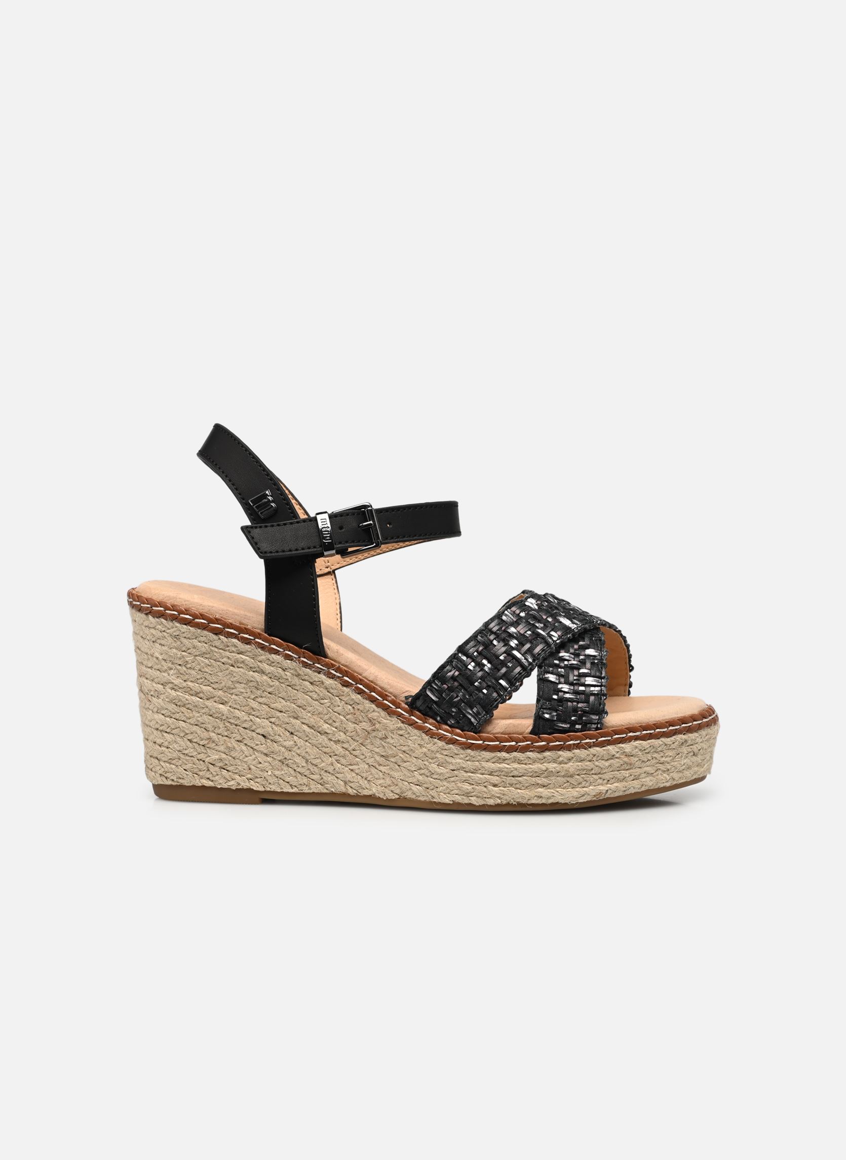 Sandales compensées et plateformes CLAIRE 51046 femme noir MTNG Sandales compensées et plateformes CLAIRE 51046 femme noir RAFFIA BRAID NEGRO