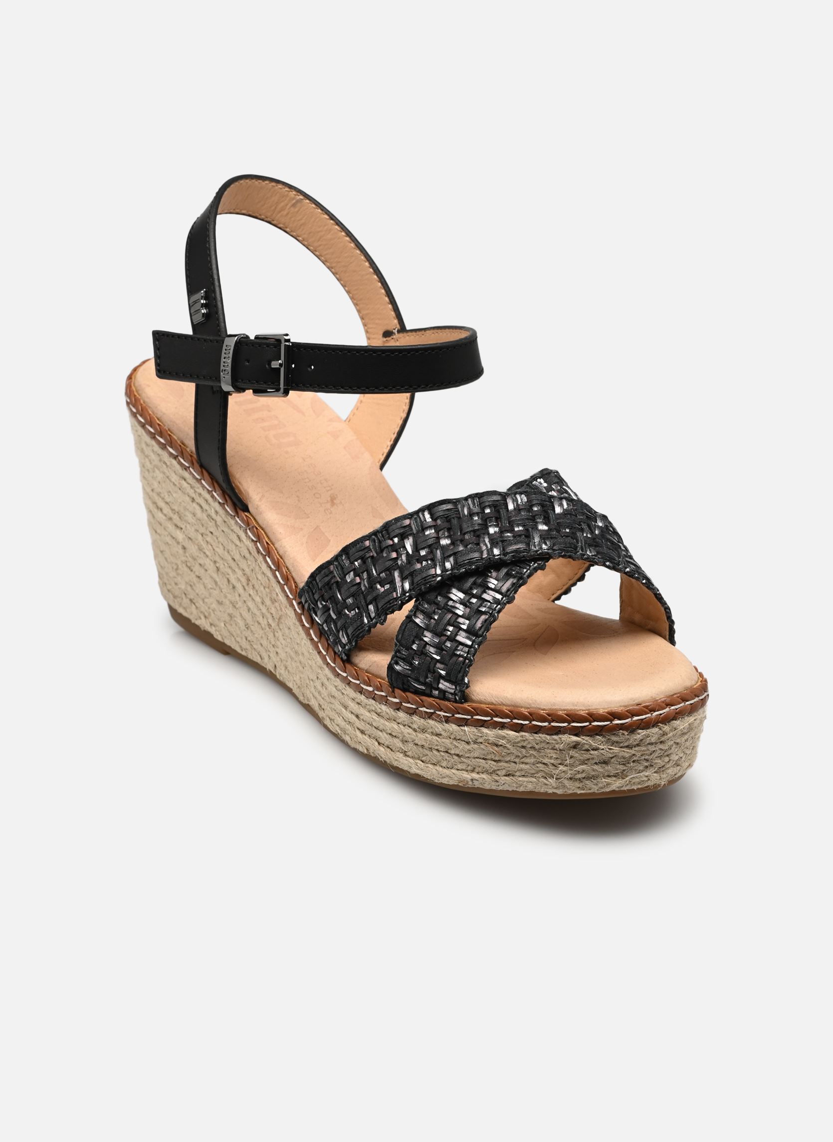 Sandales compensées et plateformes CLAIRE 51046 femme noir MTNG Sandales compensées et plateformes CLAIRE 51046 femme noir RAFFIA BRAID NEGRO