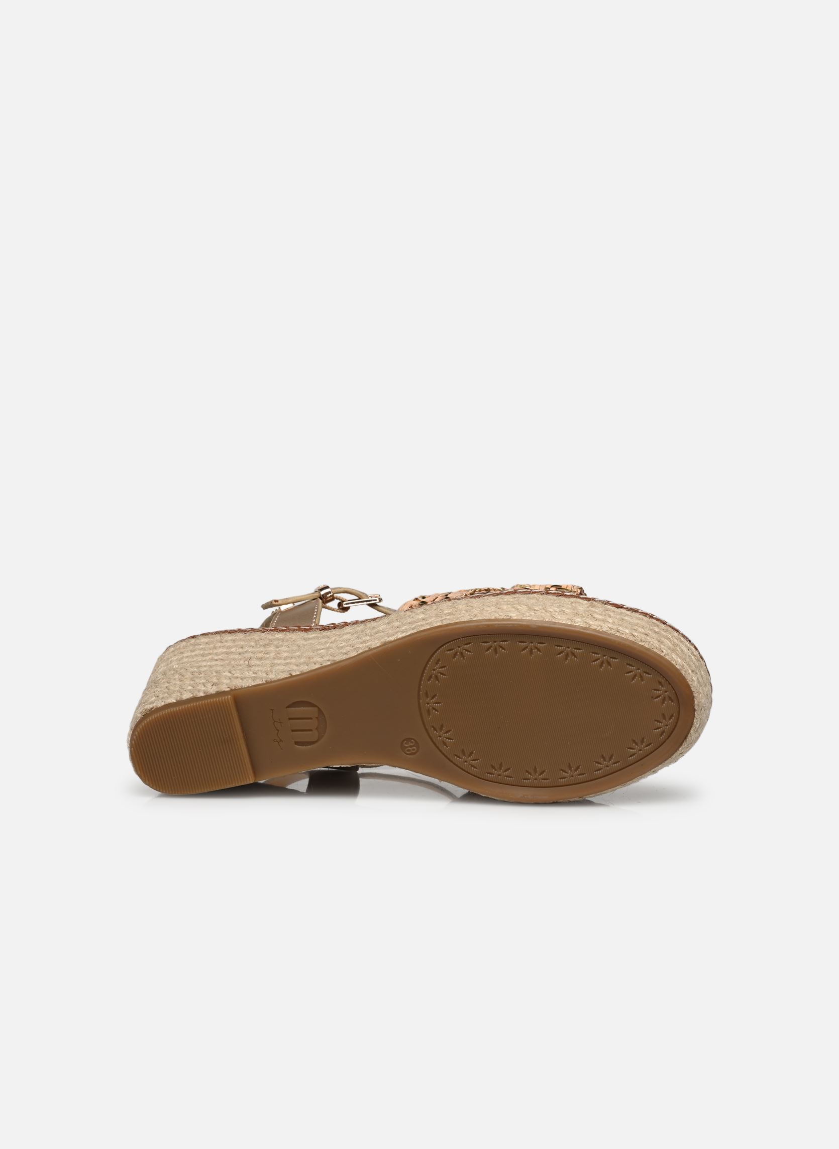 Sandales compensées et plateformes CLAIRE 51046 femme or et bronze MTNG Sandales compensées et plateformes CLAIRE 51046 femme or et bronze SPECIAL RAFFIA BRAID ARENA
