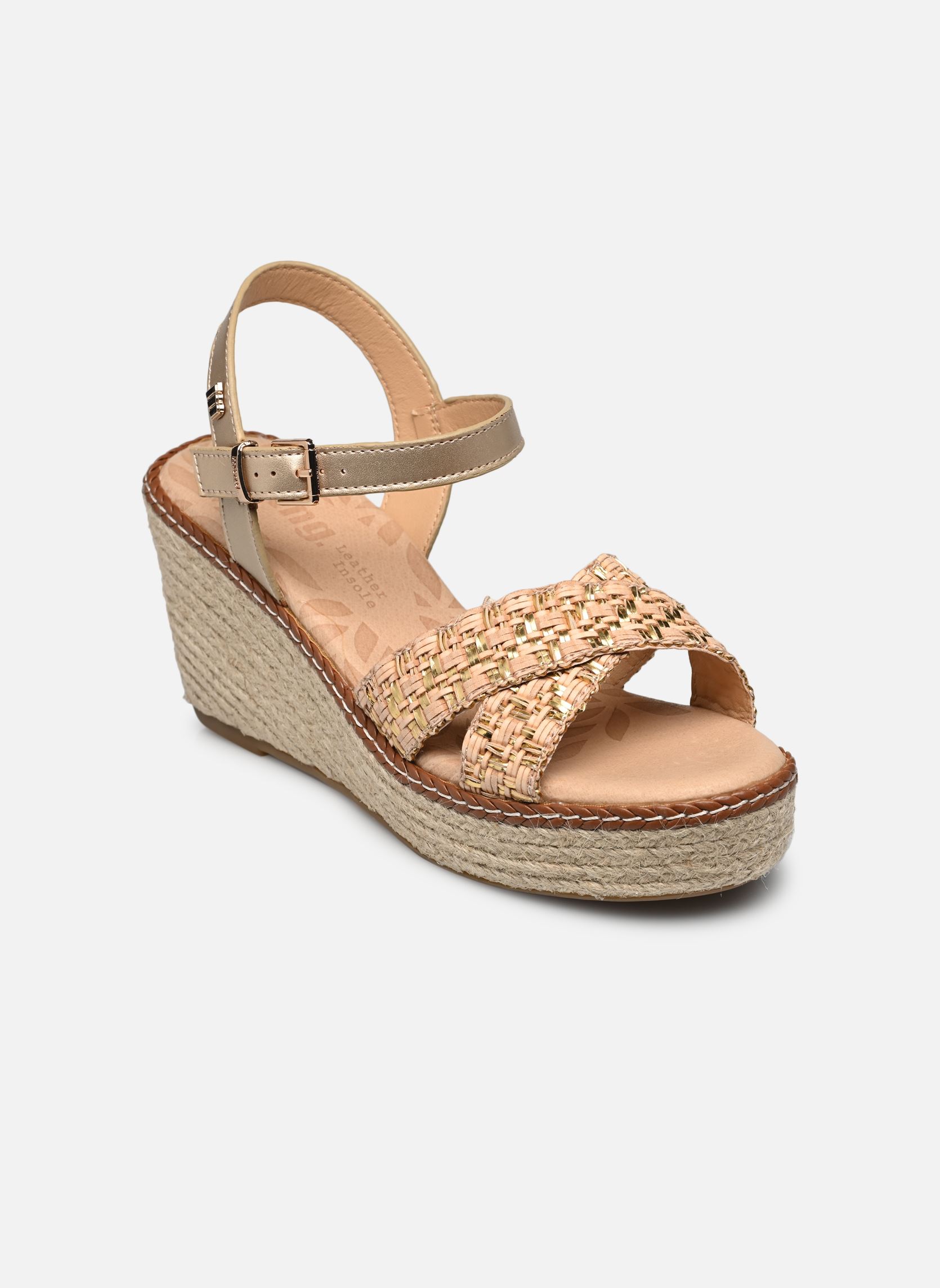 Sandales compensées et plateformes CLAIRE 51046 femme or et bronze MTNG Sandales compensées et plateformes CLAIRE 51046 femme or et bronze SPECIAL RAFFIA BRAID ARENA