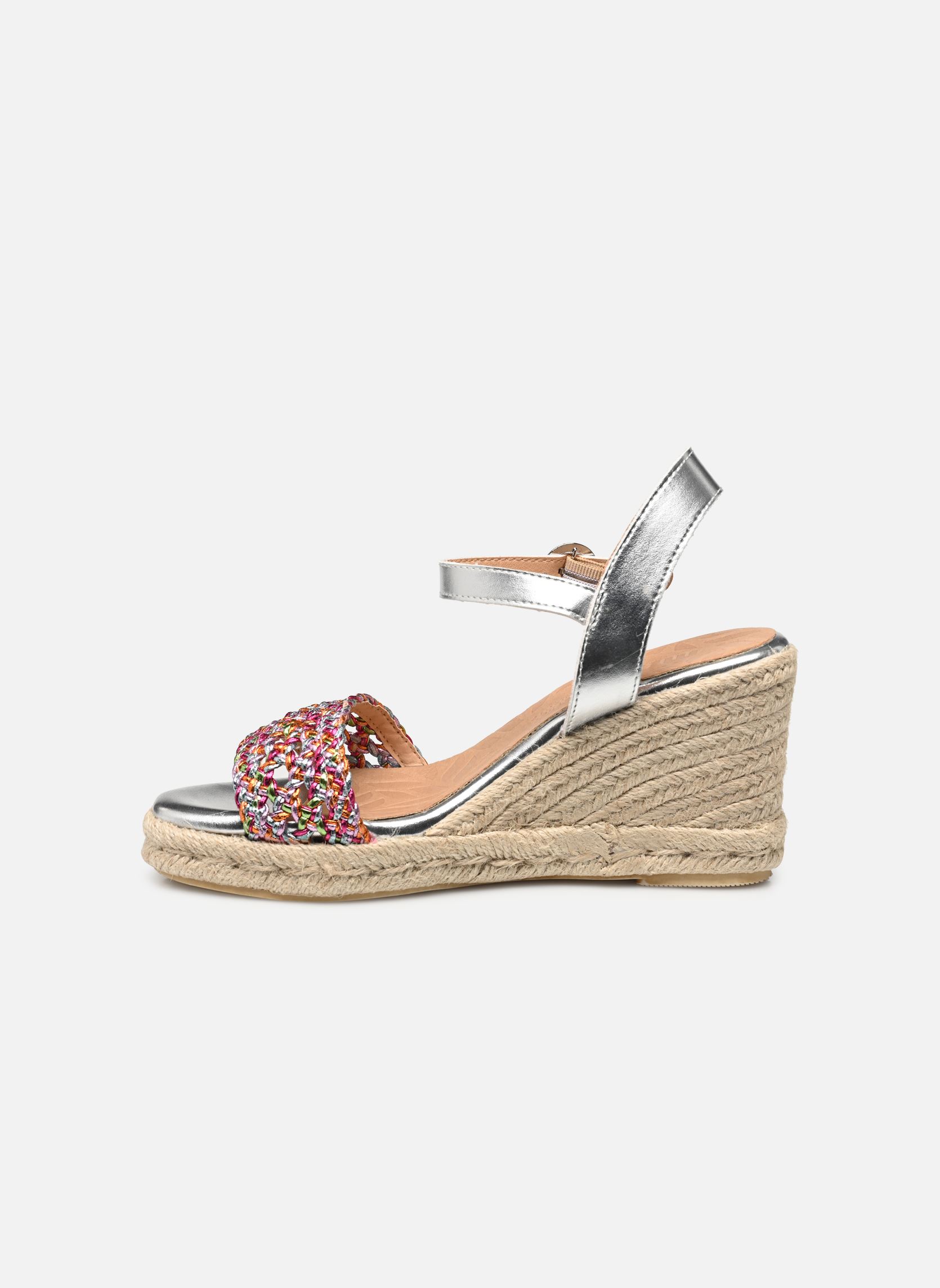 Sandalen met sleehak en plateau LOUISA-S 59718 dames zilver MTNG Sandalen met sleehak en plateau LOUISA-S 59718 dames zilver FANTASY STRAP MULTICOLOR / MET
