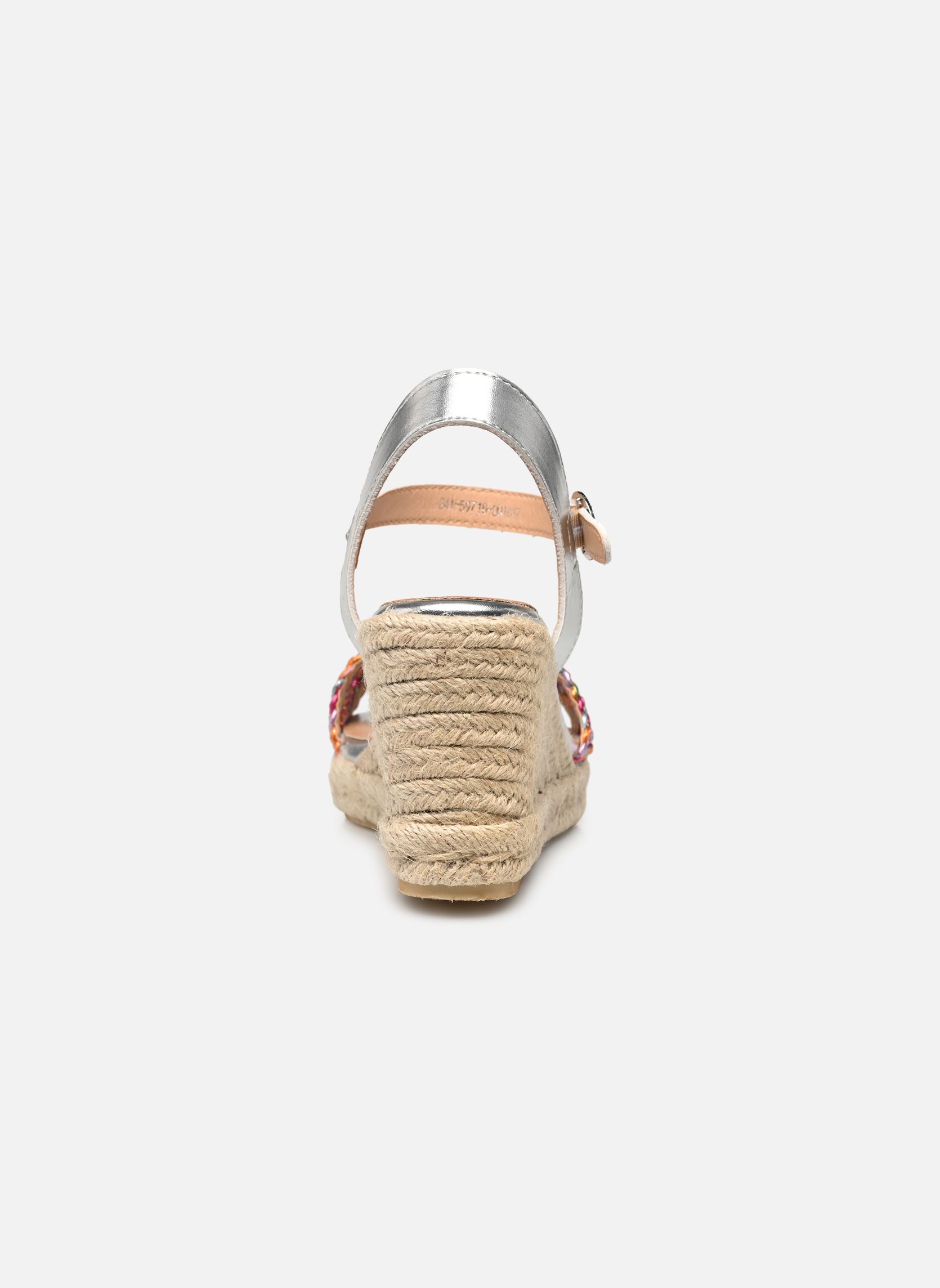 Sandalen met sleehak en plateau LOUISA-S 59718 dames zilver MTNG Sandalen met sleehak en plateau LOUISA-S 59718 dames zilver FANTASY STRAP MULTICOLOR / MET