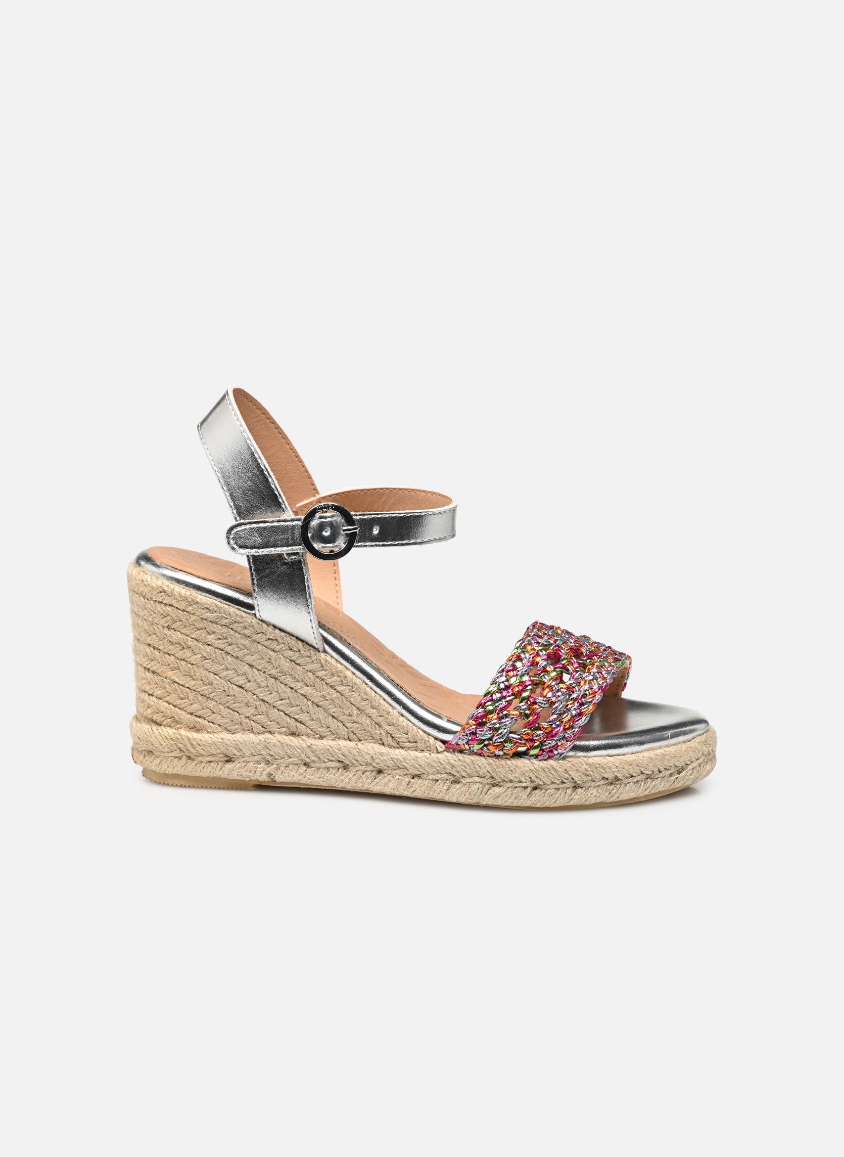 Sandalen met sleehak en plateau LOUISA-S 59718 dames zilver MTNG Sandalen met sleehak en plateau LOUISA-S 59718 dames zilver FANTASY STRAP MULTICOLOR / MET