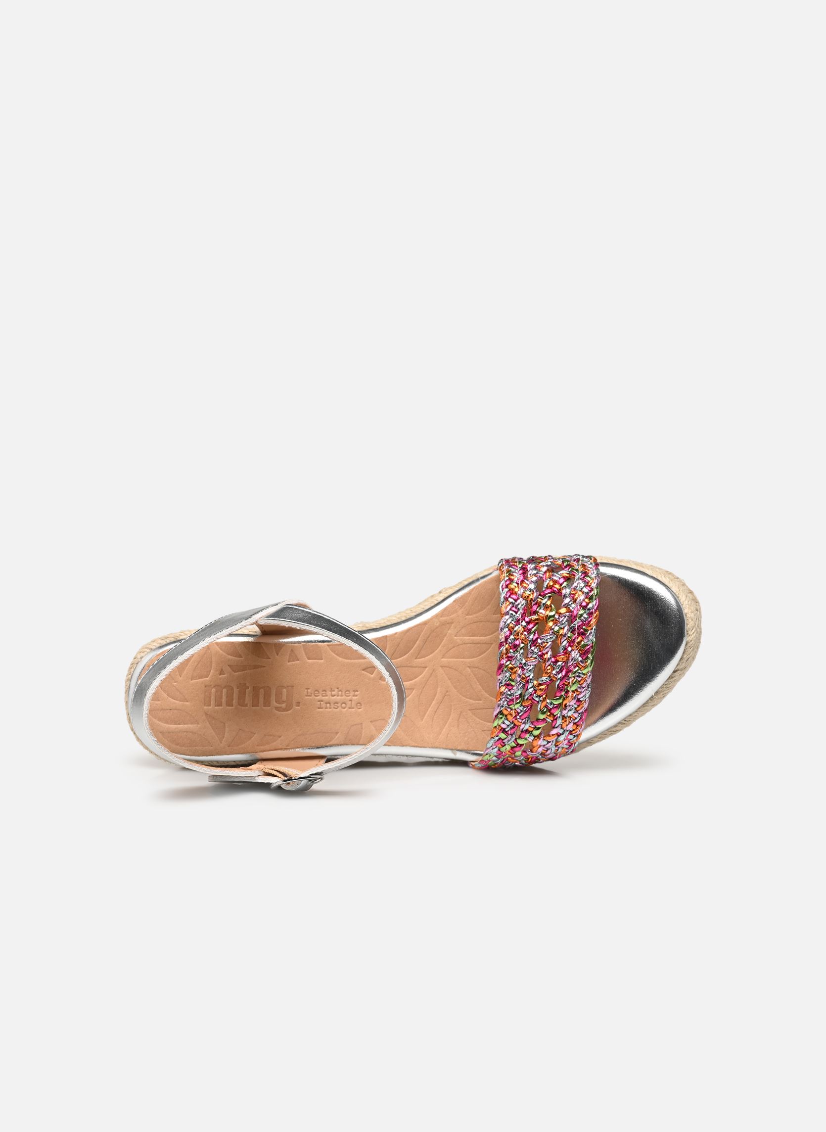 Sandalen met sleehak en plateau LOUISA-S 59718 dames zilver MTNG Sandalen met sleehak en plateau LOUISA-S 59718 dames zilver FANTASY STRAP MULTICOLOR / MET