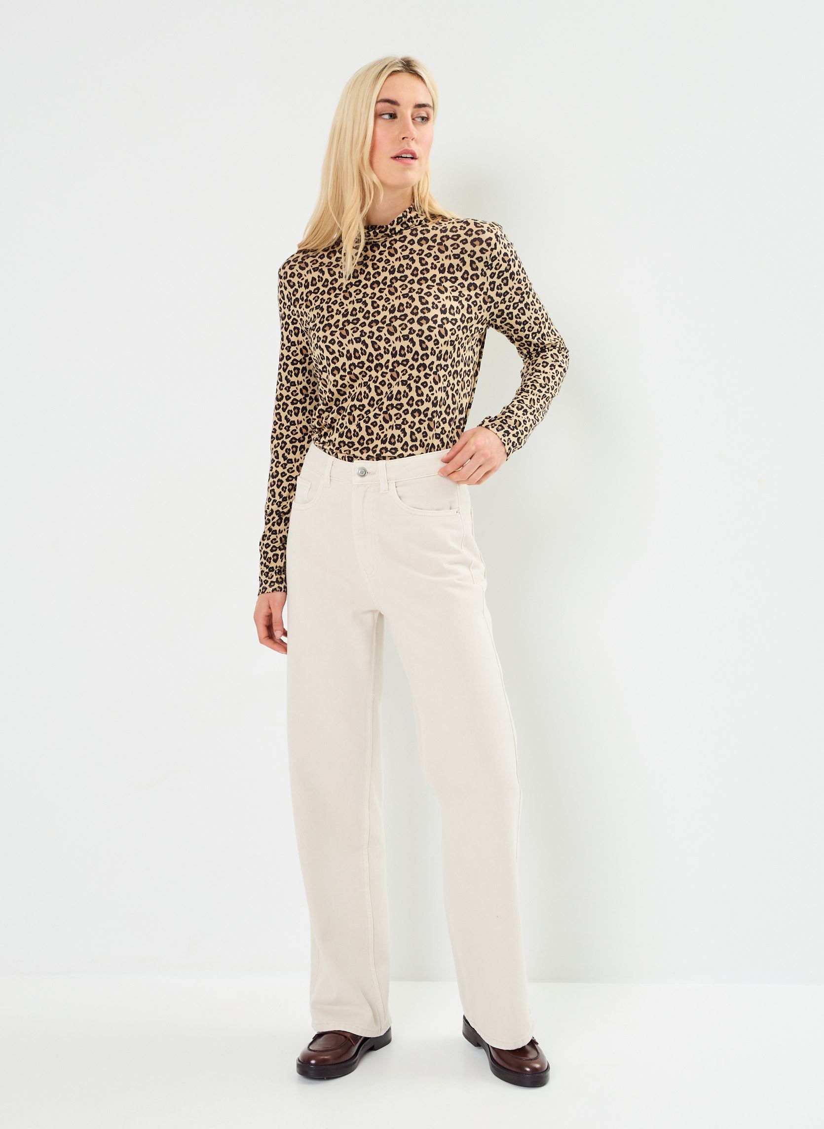 Wijde jeans / Flared Jeans PWIDEB dames wit MADE BY Wijde jeans / Flared Jeans PWIDEB dames wit WHITE SWAN