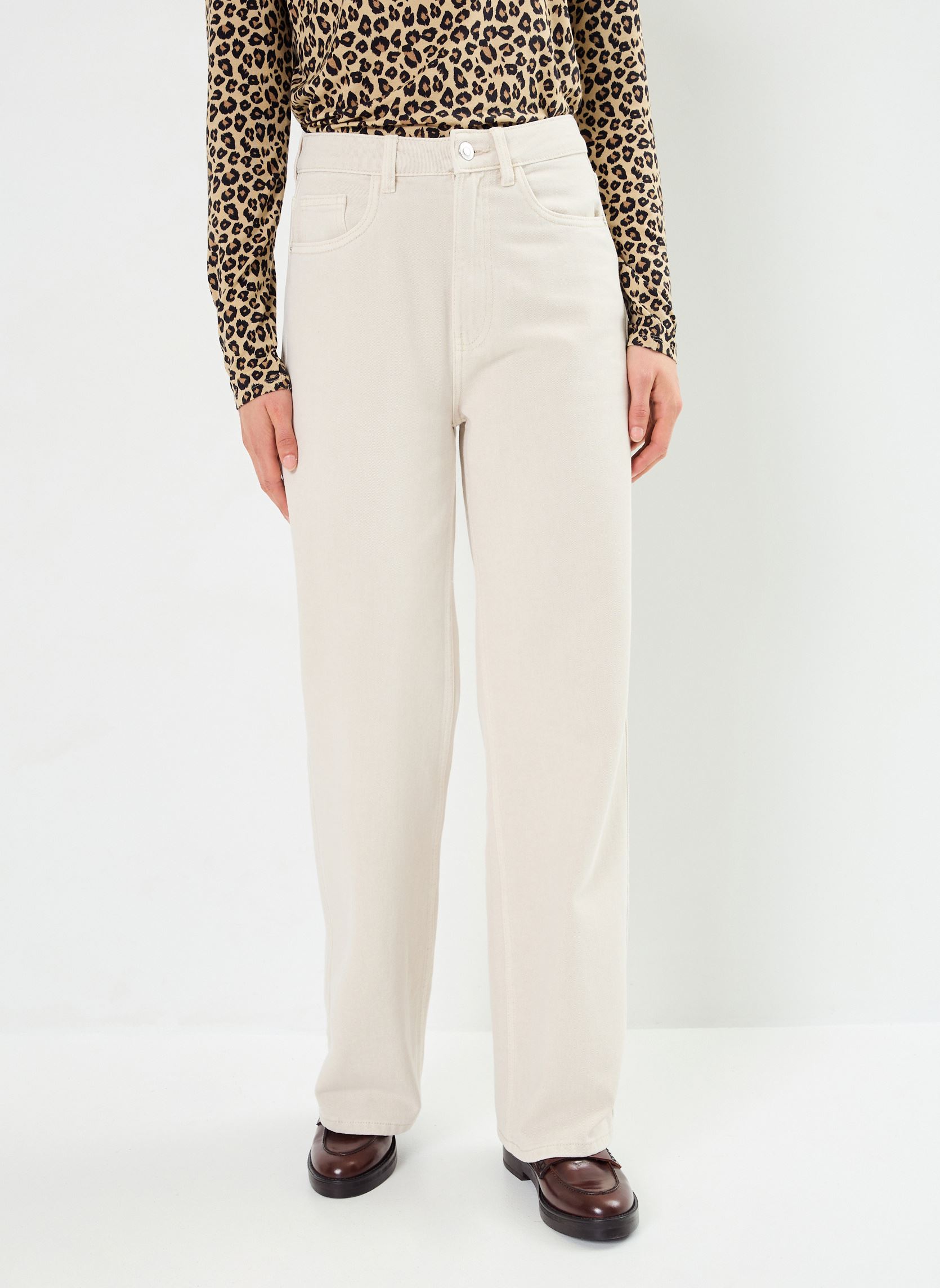 Wijde jeans / Flared Jeans PWIDEB dames wit MADE BY Wijde jeans / Flared Jeans PWIDEB dames wit WHITE SWAN