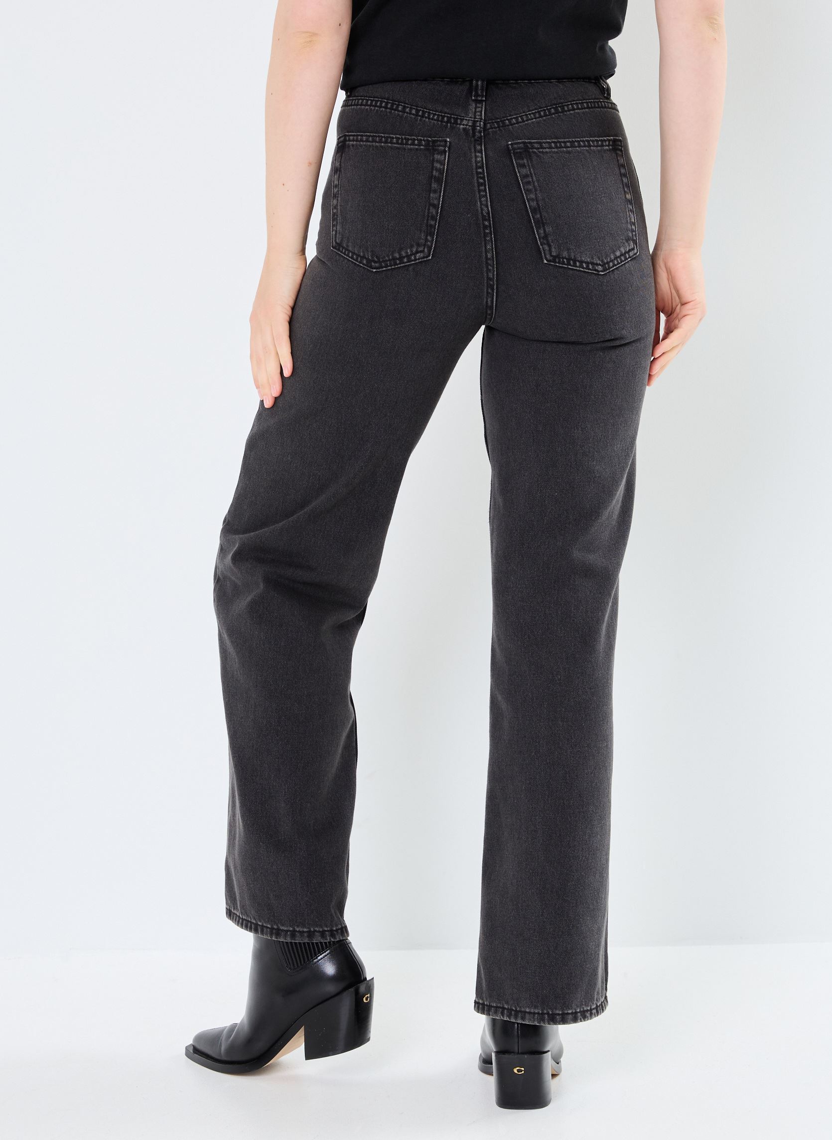 Wijde jeans / Flared Jeans PWIDE dames zwart MADE BY Wijde jeans / Flared Jeans PWIDE dames zwart DENIM BLACK
