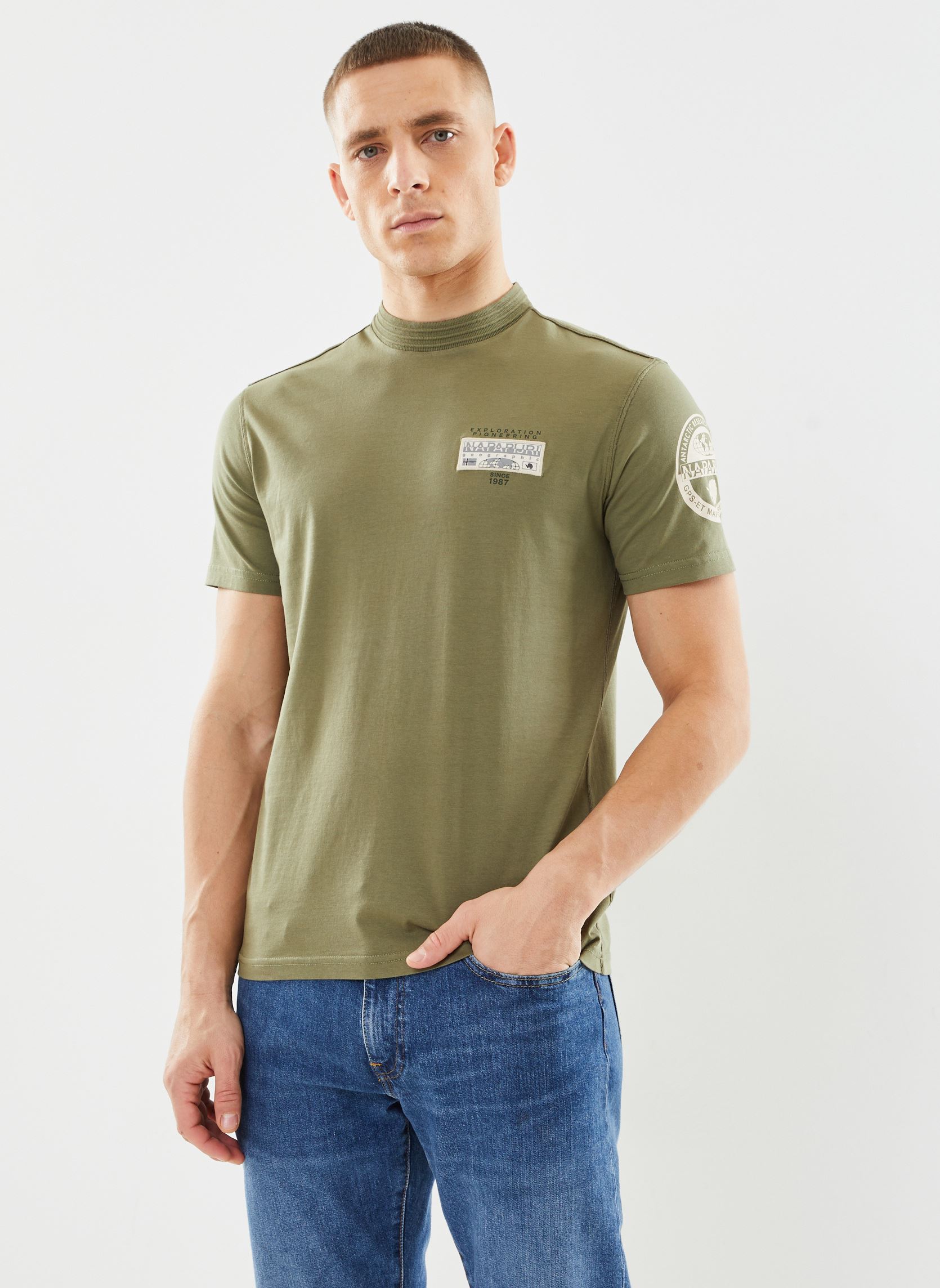 T shirt Napapijri AMUNDSEN NP0A4H6B GAE LICHEN IT - vue 3