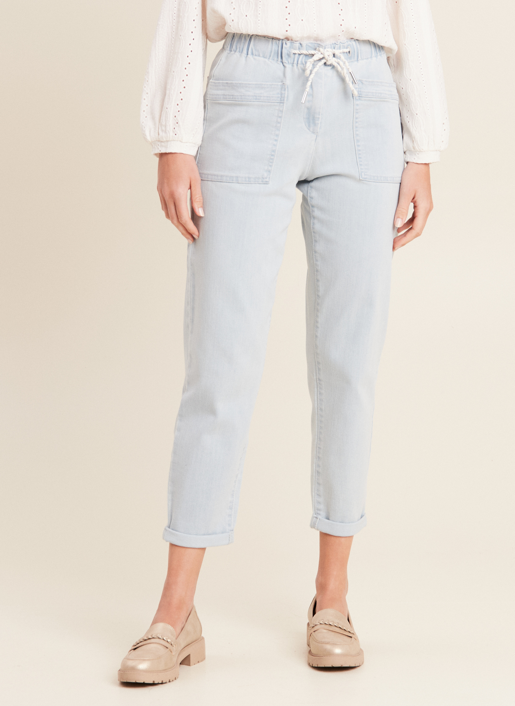 Jeans droit PEBATJ femme bleu Bréal Jeans droit PEBATJ femme bleu Bleu clair