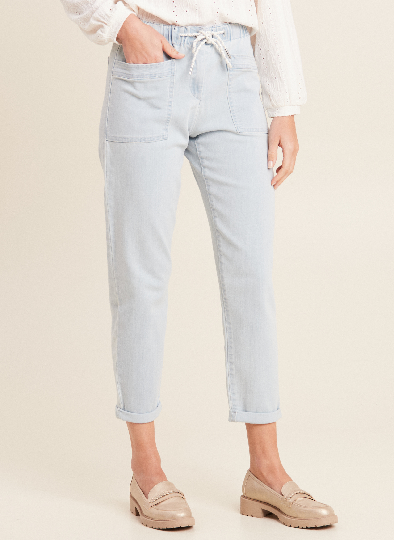 Jeans droit PEBATJ femme bleu Bréal Jeans droit PEBATJ femme bleu Bleu clair