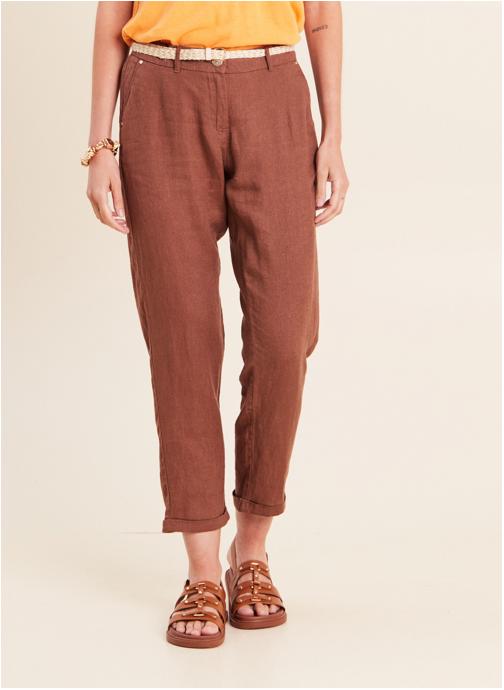 Bréal Pantalons droit PELYNO femme marron
