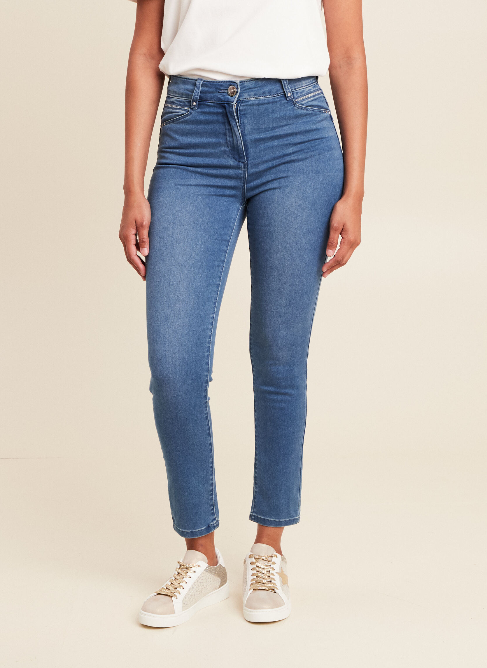 Jeans droit PEJAZMANJ femme bleu Bréal Jeans droit PEJAZMANJ femme bleu Bleu marine