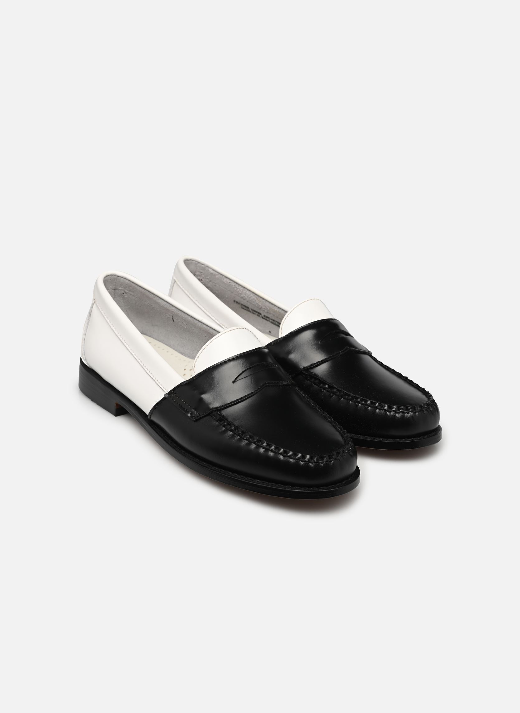 Mocassins Weejun WMN Penny Two Tone femme blanc G.H. Bass Mocassins Weejun WMN Penny Two Tone femme blanc WHITE LTHR W/BLACK