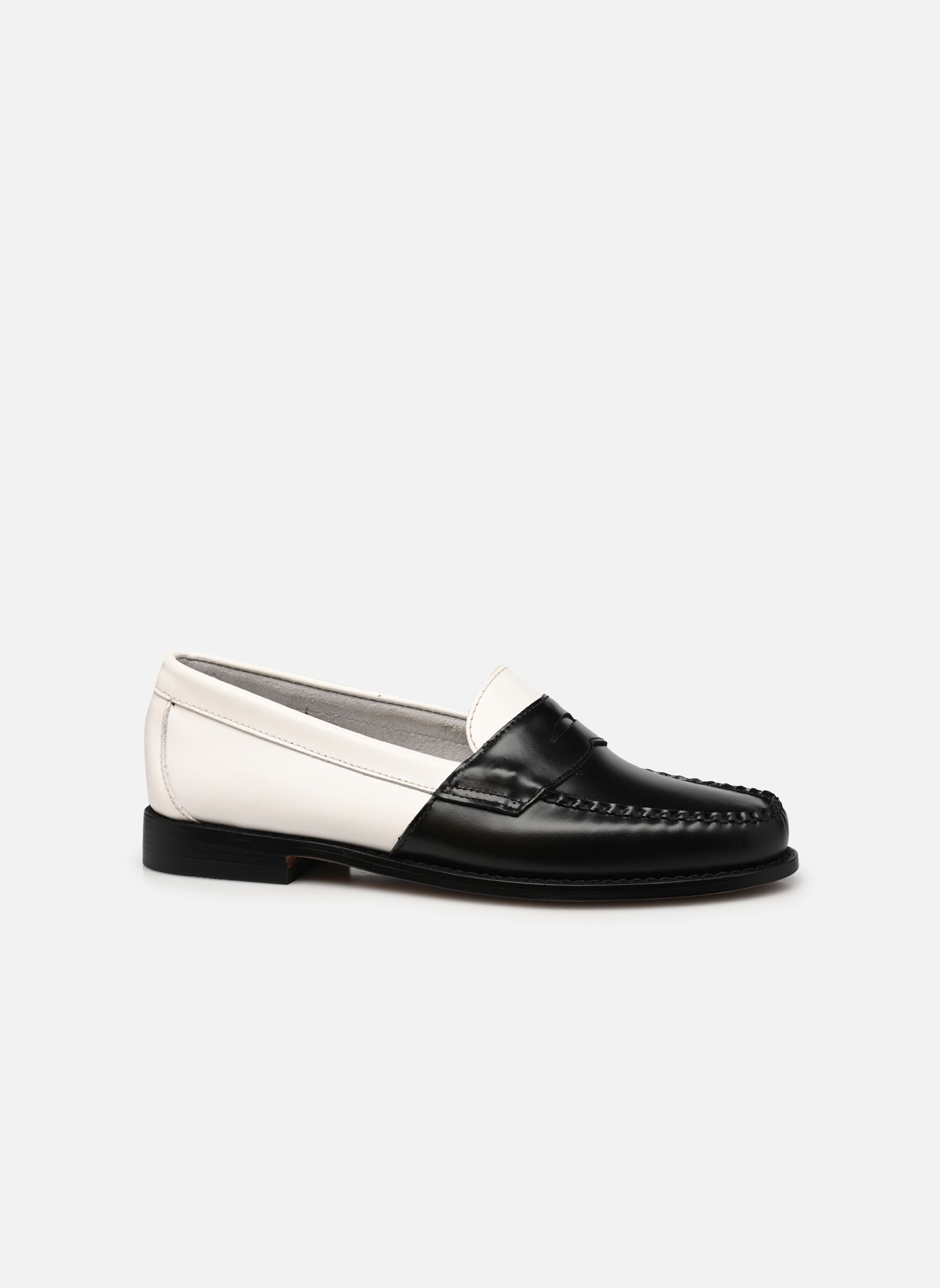 Mocassins Weejun WMN Penny Two Tone femme blanc G.H. Bass Mocassins Weejun WMN Penny Two Tone femme blanc WHITE LTHR W/BLACK