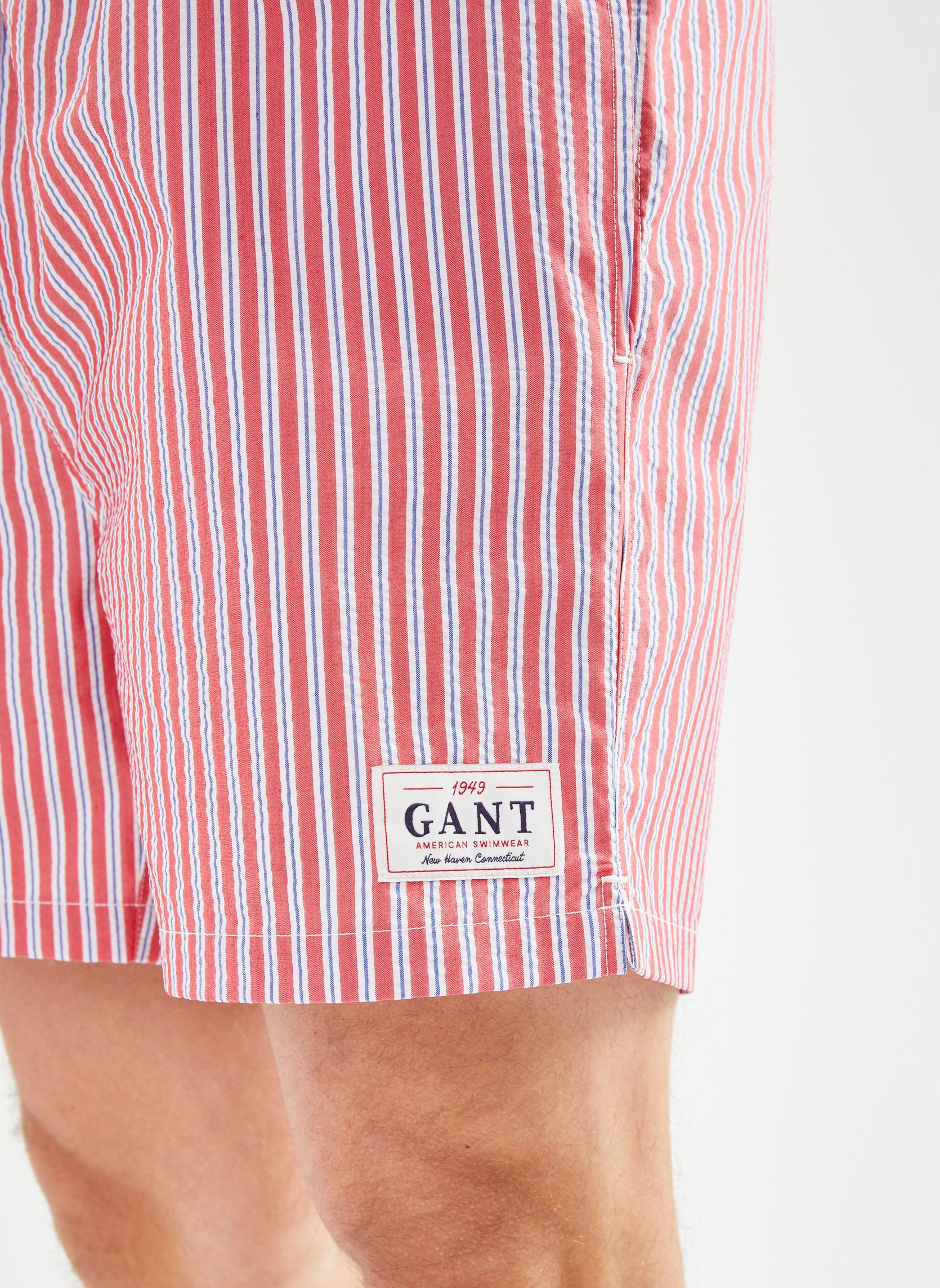 Zwemshorts Seersucker Swim Shorts heren rood GANT Zwemshorts Seersucker Swim Shorts heren rood ROUGE VIF