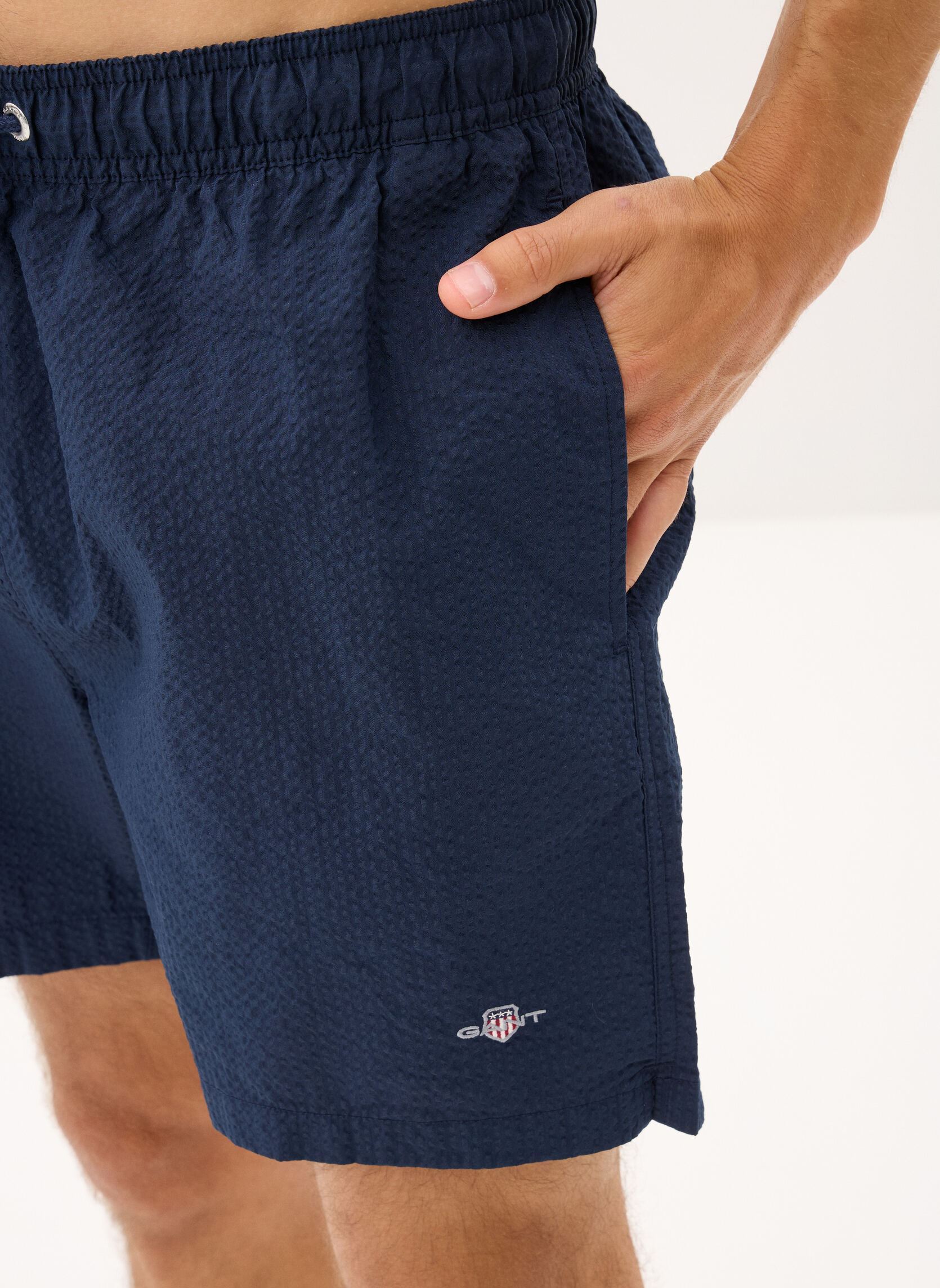 Shorts de bain Seersucker Swim Shorts homme bleu GANT Shorts de bain Seersucker Swim Shorts homme bleu MARINE