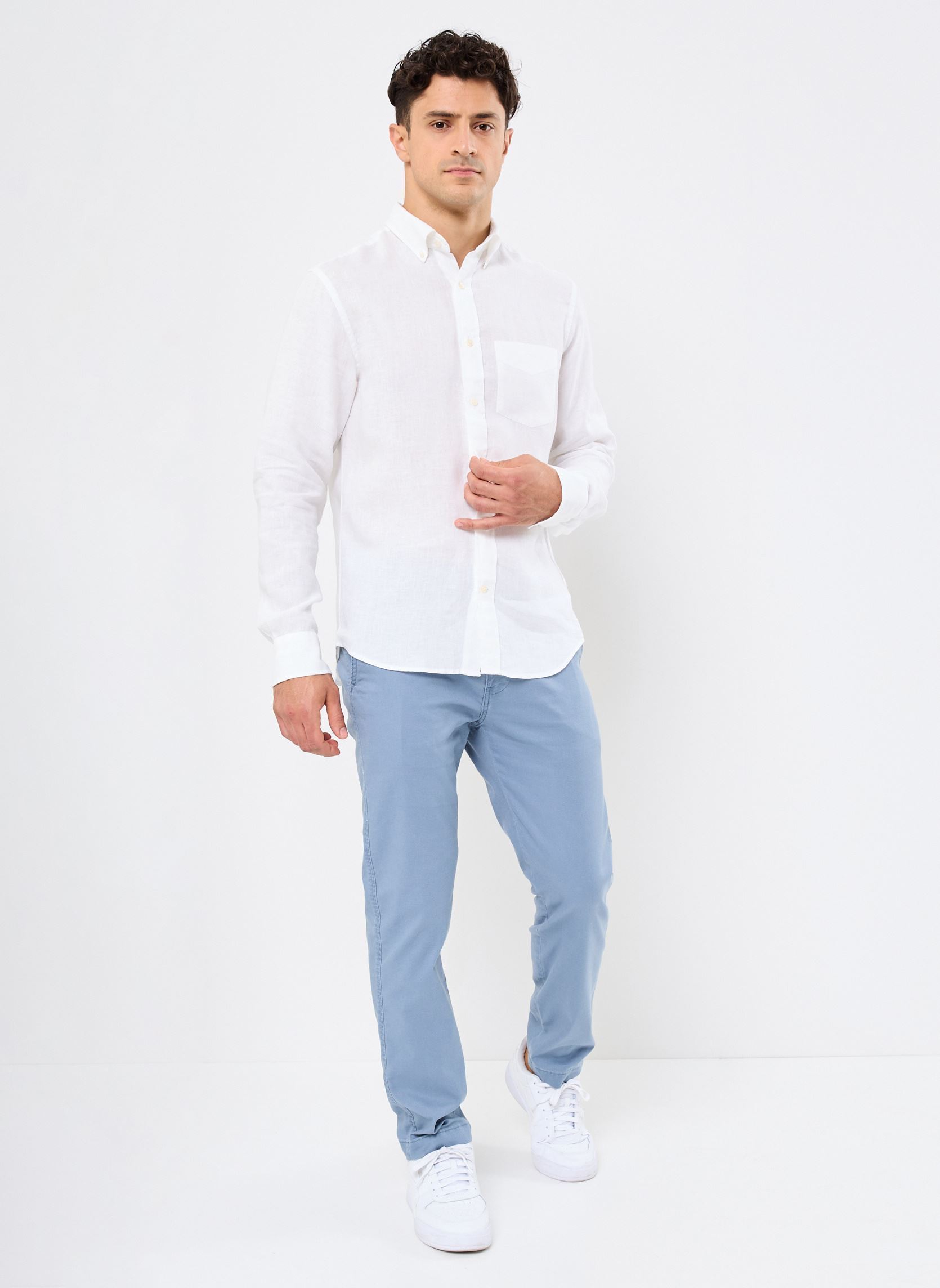 Chemises manches longues Reg Linen Shirt homme blanc GANT Chemises manches longues Reg Linen Shirt homme blanc BLANC NEW