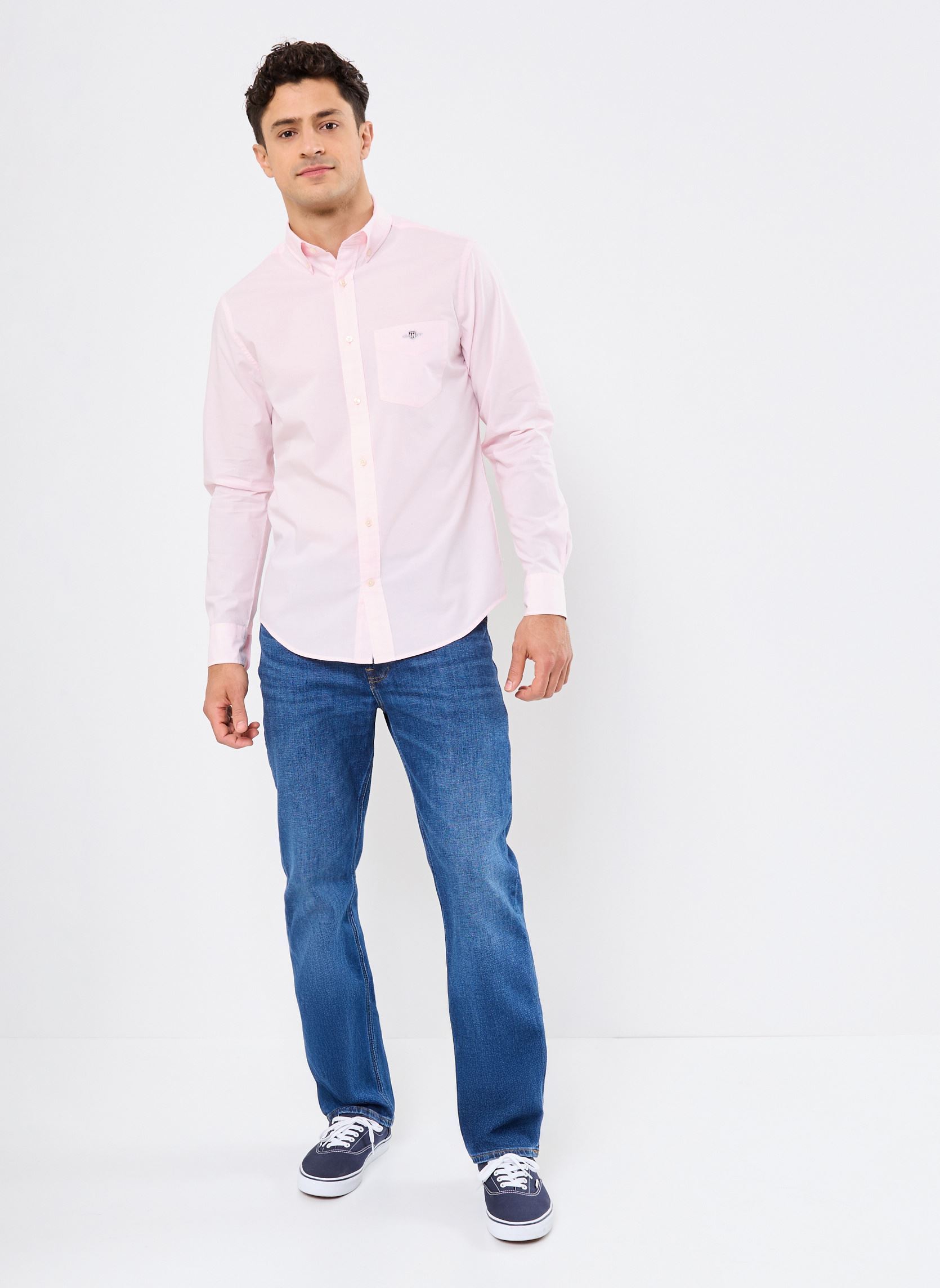Chemises Reg Poplin Shirt homme rose GANT Chemises Reg Poplin Shirt homme rose ROSE PALE