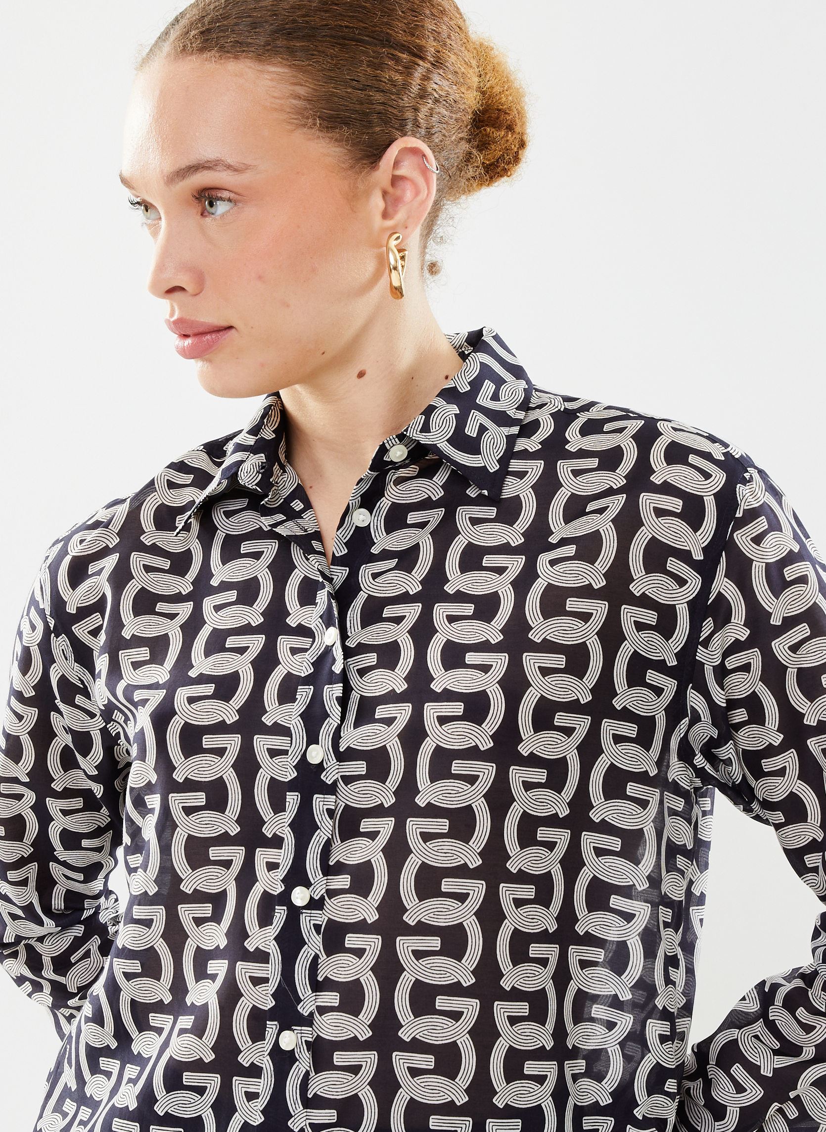 Chemises manches longues Rel G Pattern Cot Silk Shirt femme bleu GANT Chemises manches longues Rel G Pattern Cot Silk Shirt femme bleu BLEU NUIT