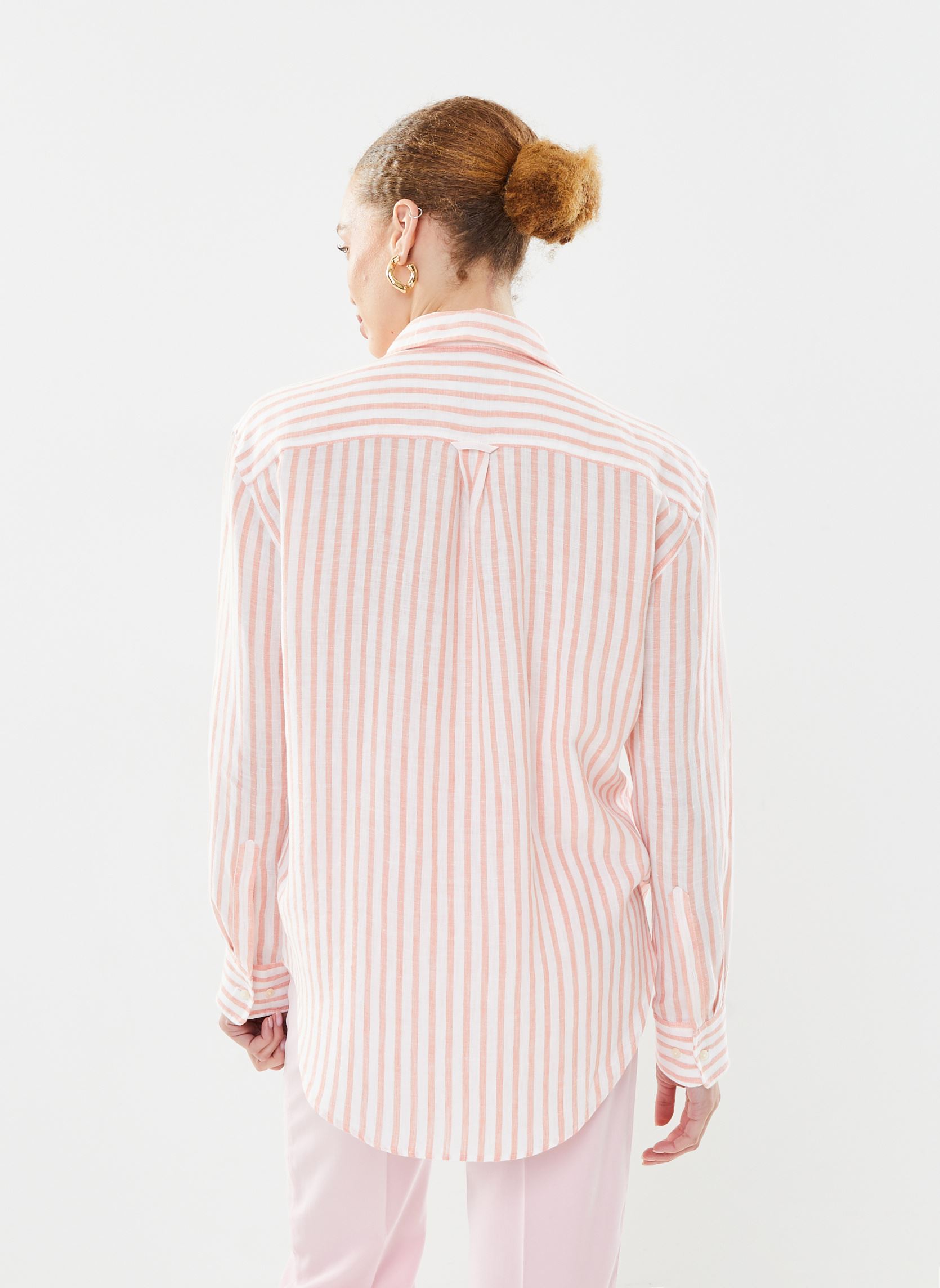 Lange mouw overhemden Rel Striped Linen Shirt dames roze GANT Lange mouw overhemden Rel Striped Linen Shirt dames roze FRAMBOISE SAUVAGE