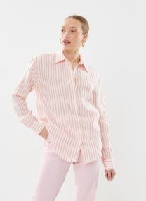 Lange mouw overhemden Rel Striped Linen Shirt dames roze