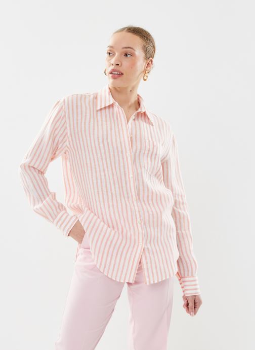GANT Lange mouw overhemden Rel Striped Linen Shirt dames roze