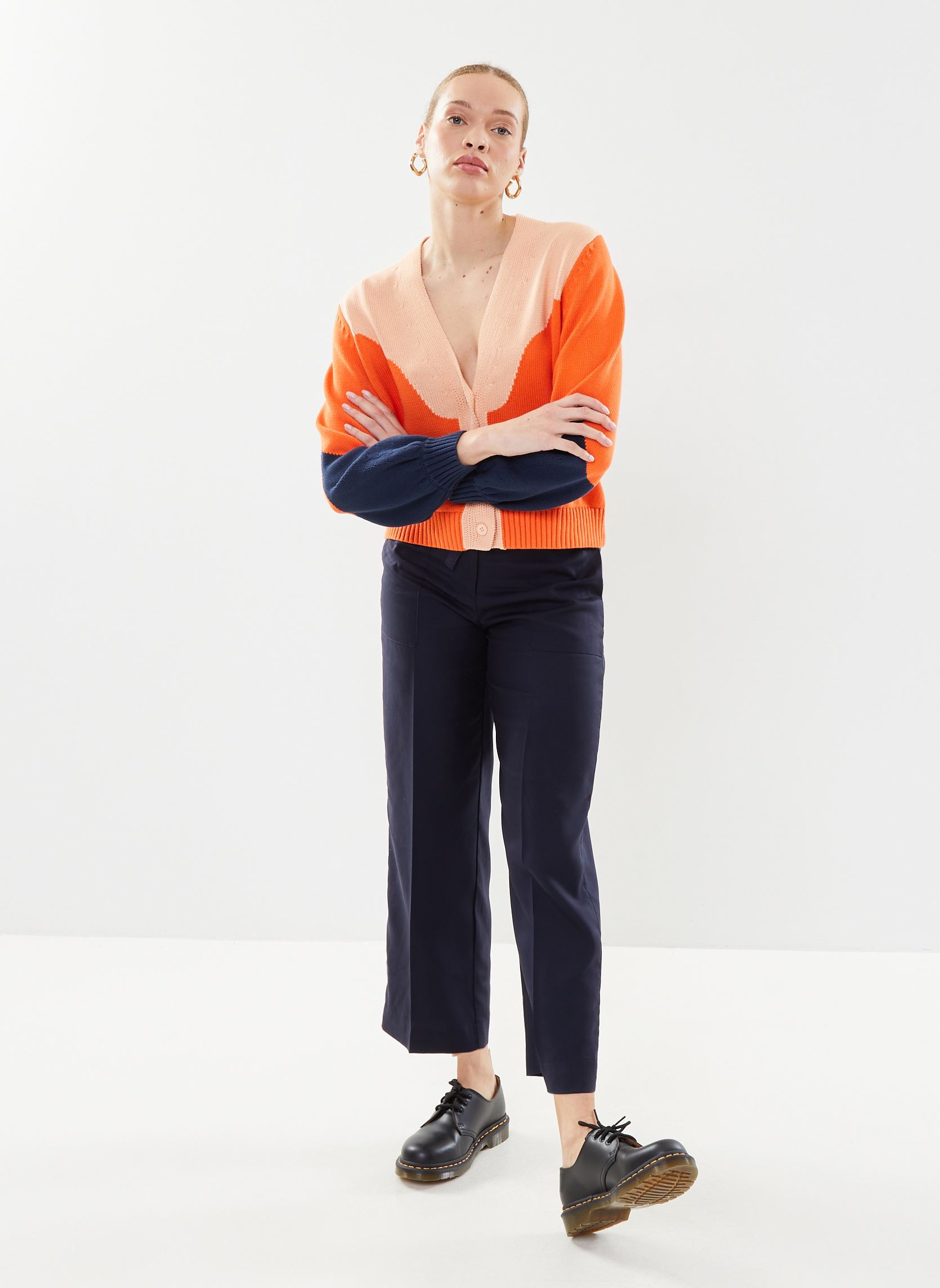 Pantalons larges Rel Tie Waist Pants femme bleu GANT Pantalons larges Rel Tie Waist Pants femme bleu BLEU NUIT