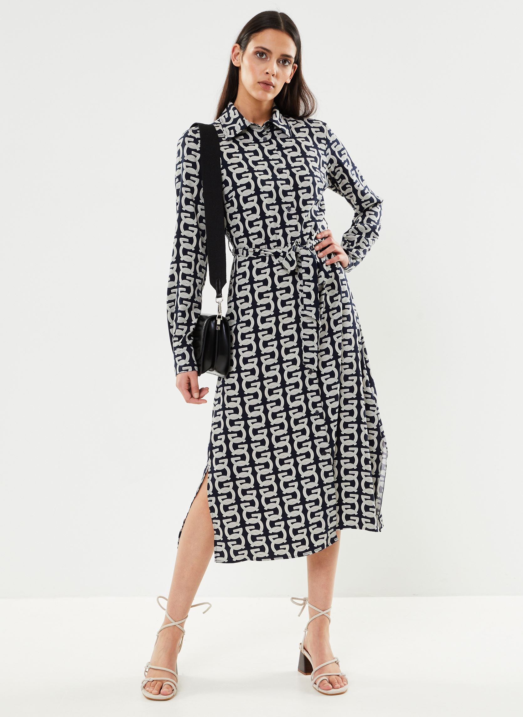 Robes longues Slim G Pattern Shirt Dress femme bleu GANT Robes longues Slim G Pattern Shirt Dress femme bleu BLEU NUIT