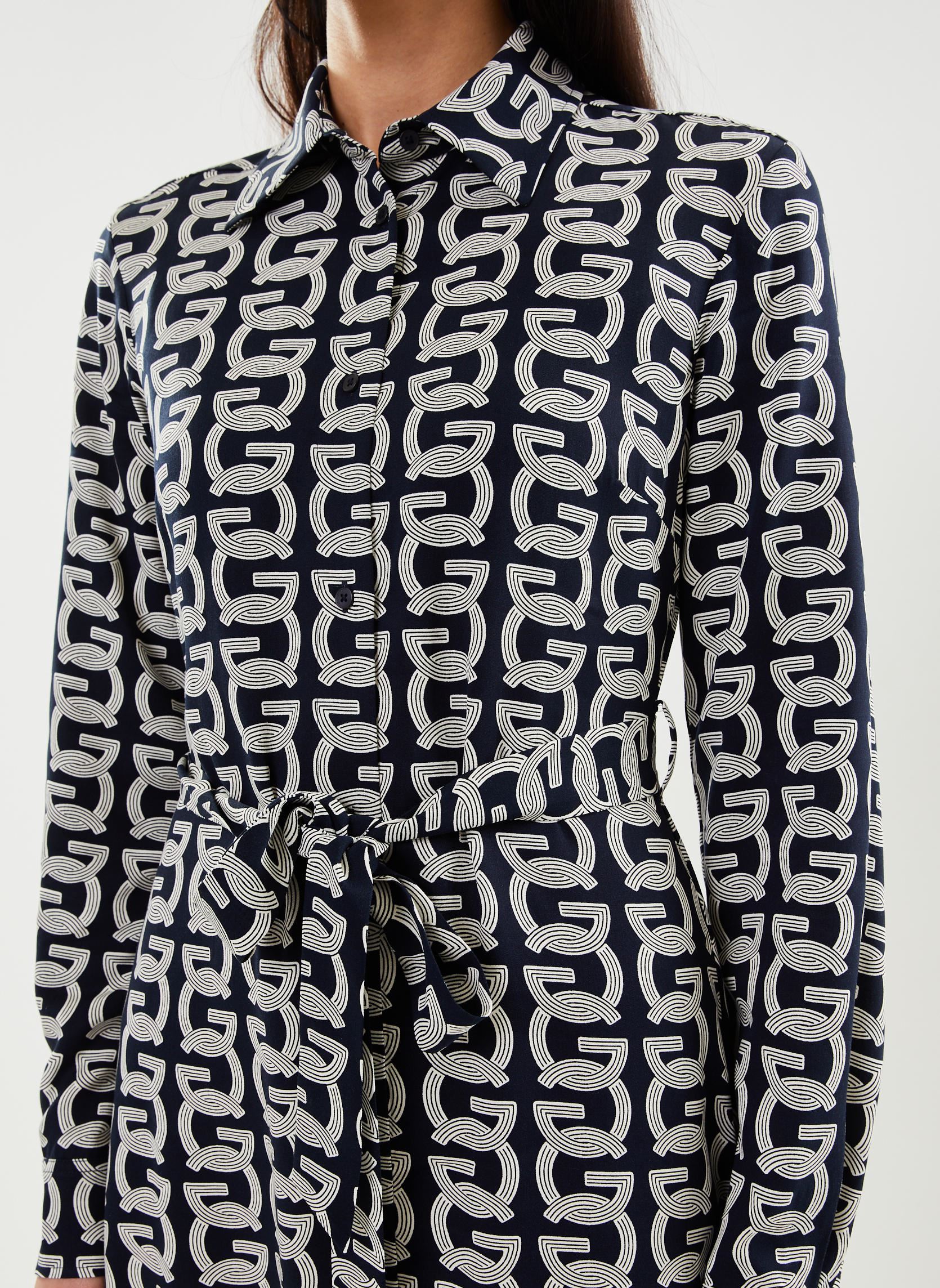 Robes longues Slim G Pattern Shirt Dress femme bleu GANT Robes longues Slim G Pattern Shirt Dress femme bleu BLEU NUIT