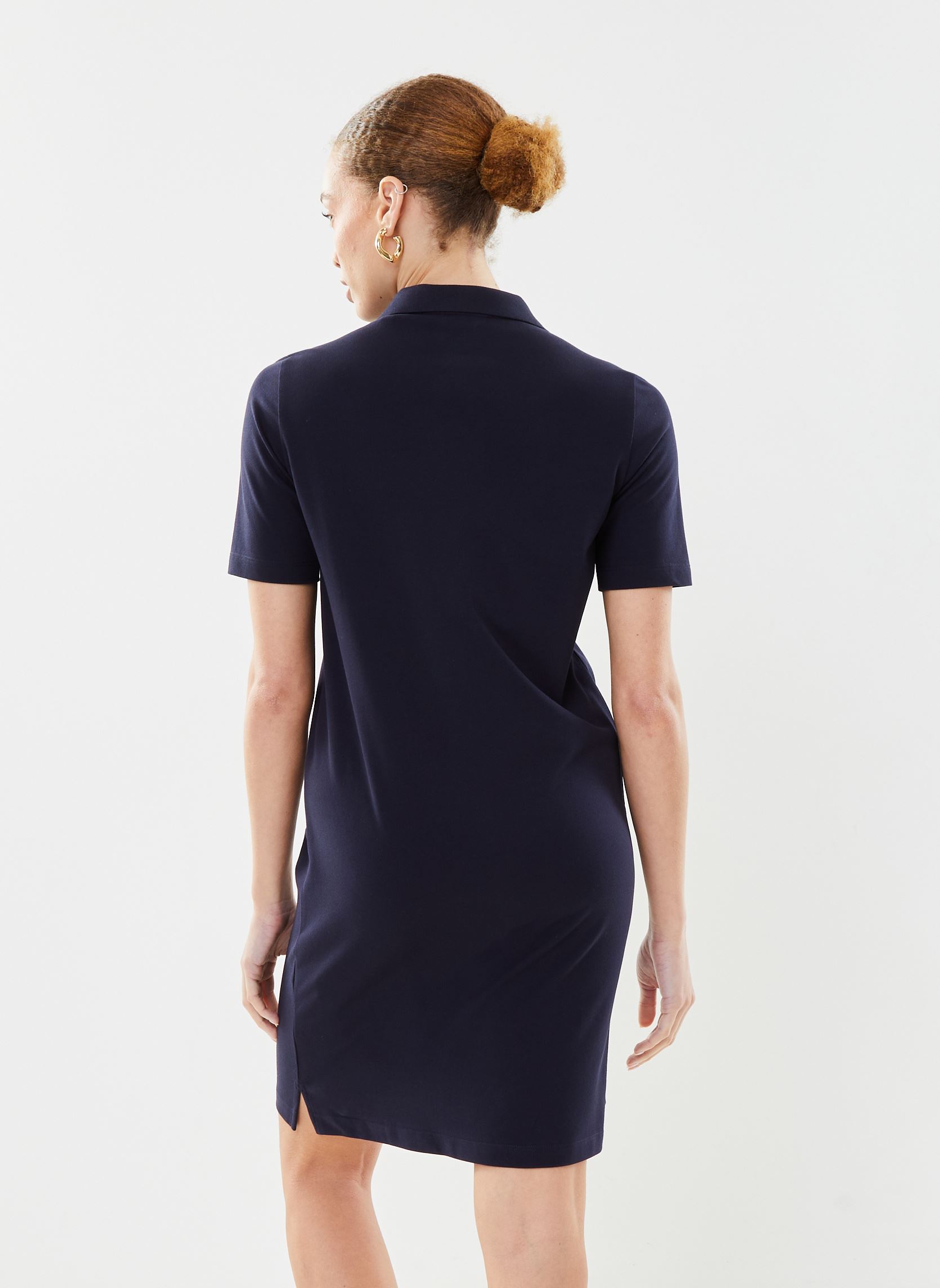 Jurken Slim Shield Ss Pique Polo Dress dames blauw GANT Jurken Slim Shield Ss Pique Polo Dress dames blauw BLEU NUIT