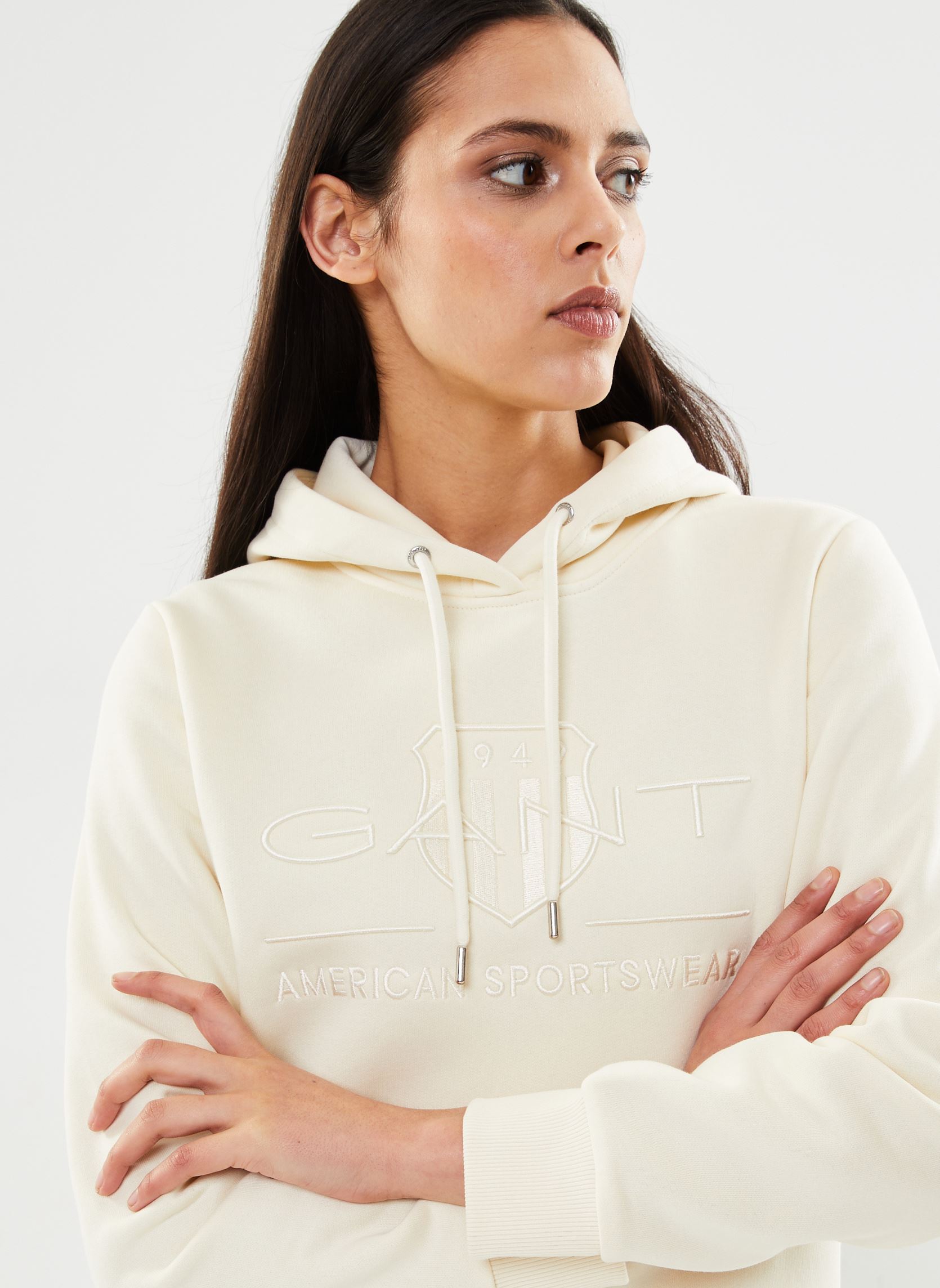 Sweats à capuche Reg Tonal Shield Hoodie 4203648 femme blanc GANT Sweats à capuche Reg Tonal Shield Hoodie 4203648 femme blanc BLANC